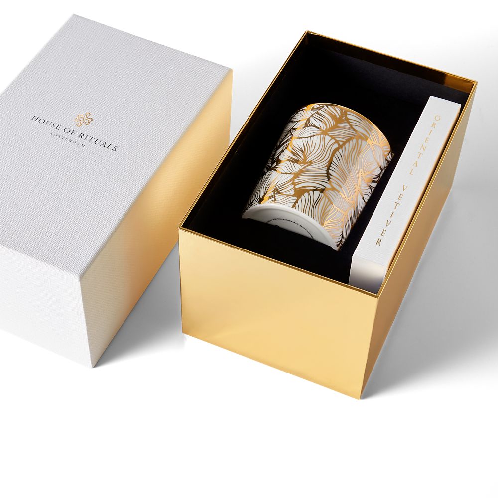 Private Collection Accessories, Luxury Candle Holder - Golden Leaves