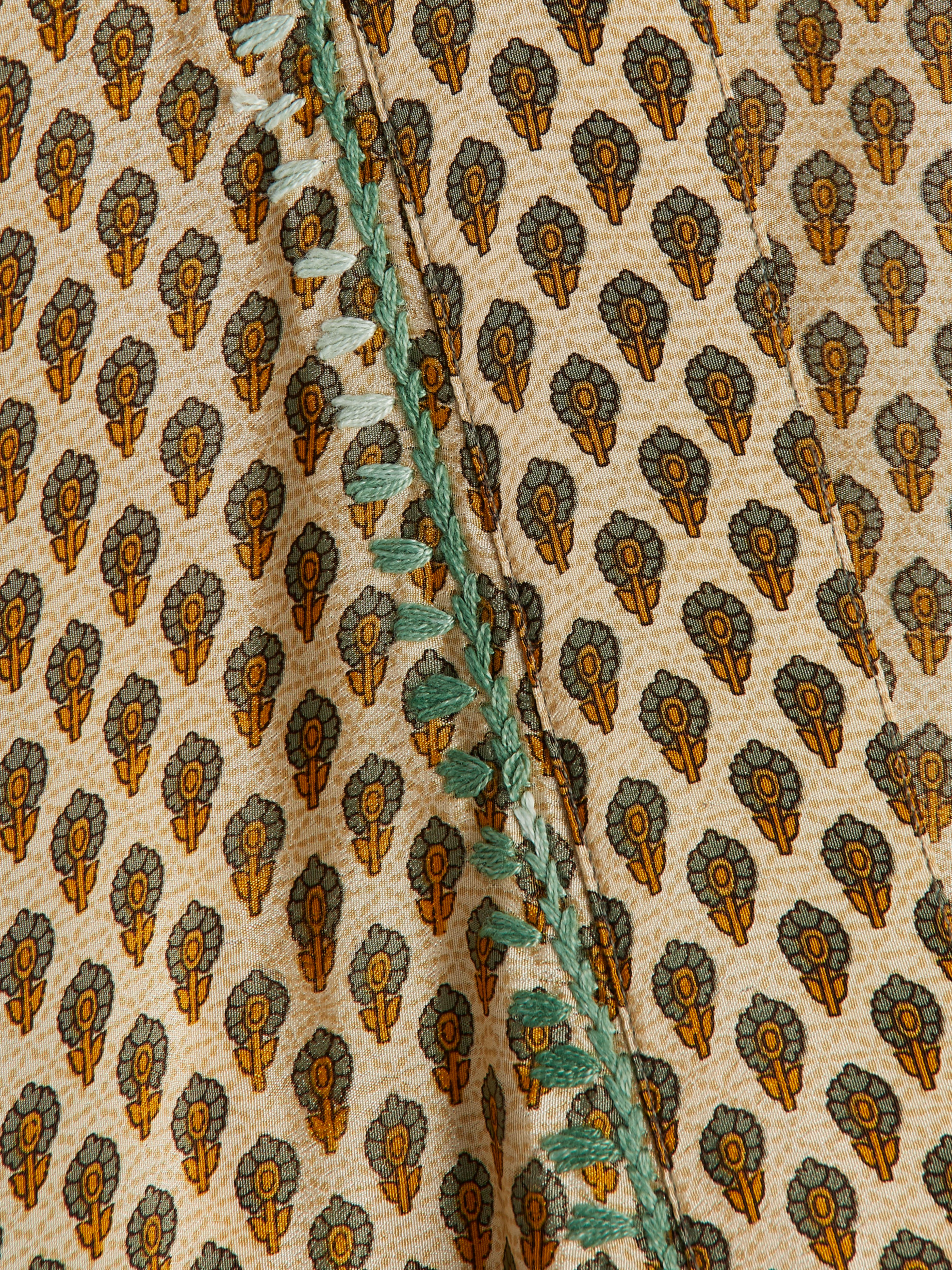 Jaypur Saree Kimono Green Flower