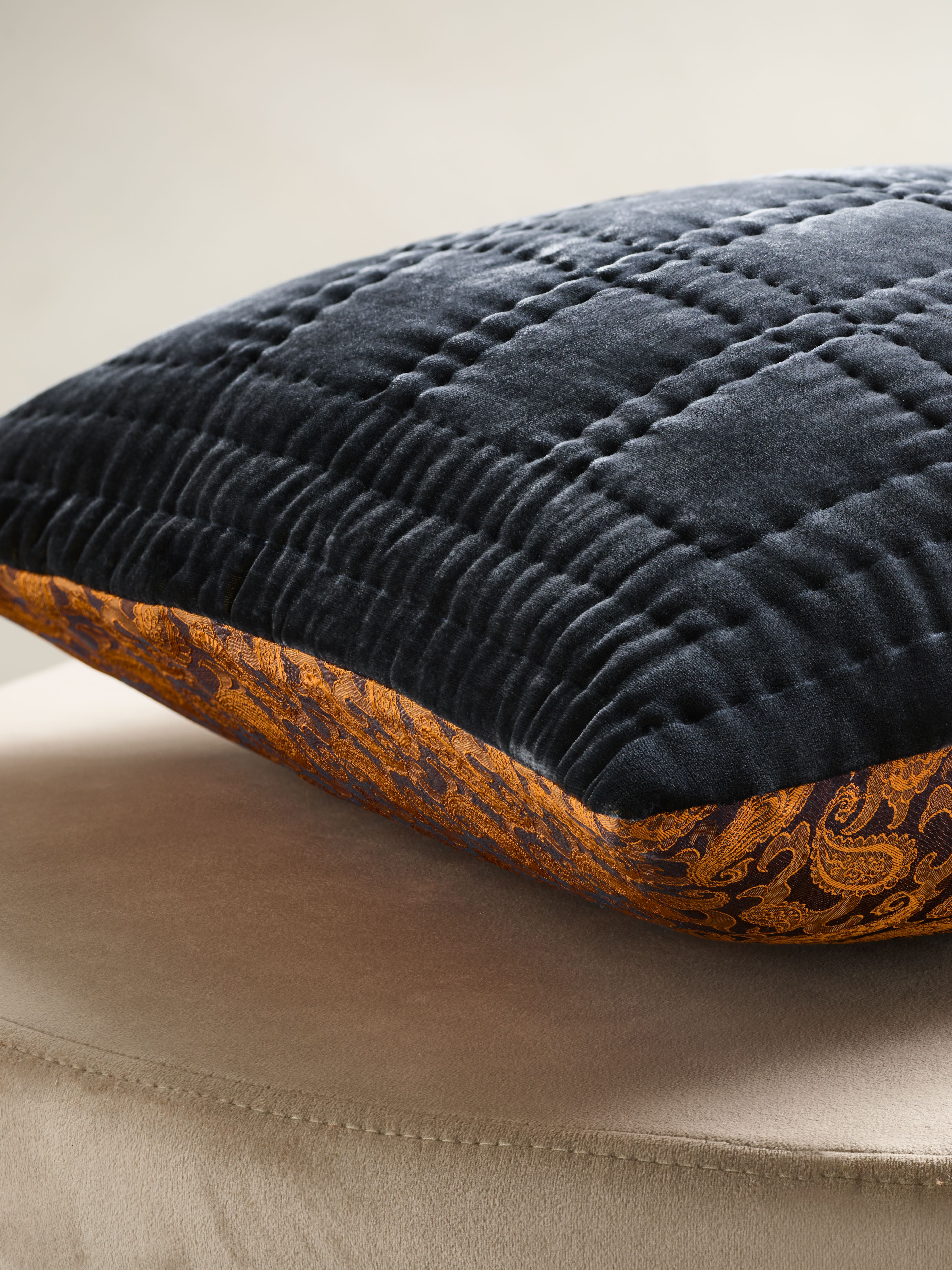 Saigon Silk Cushion case 50x50cm Anthracite Grey Lifestyle with Product Elements