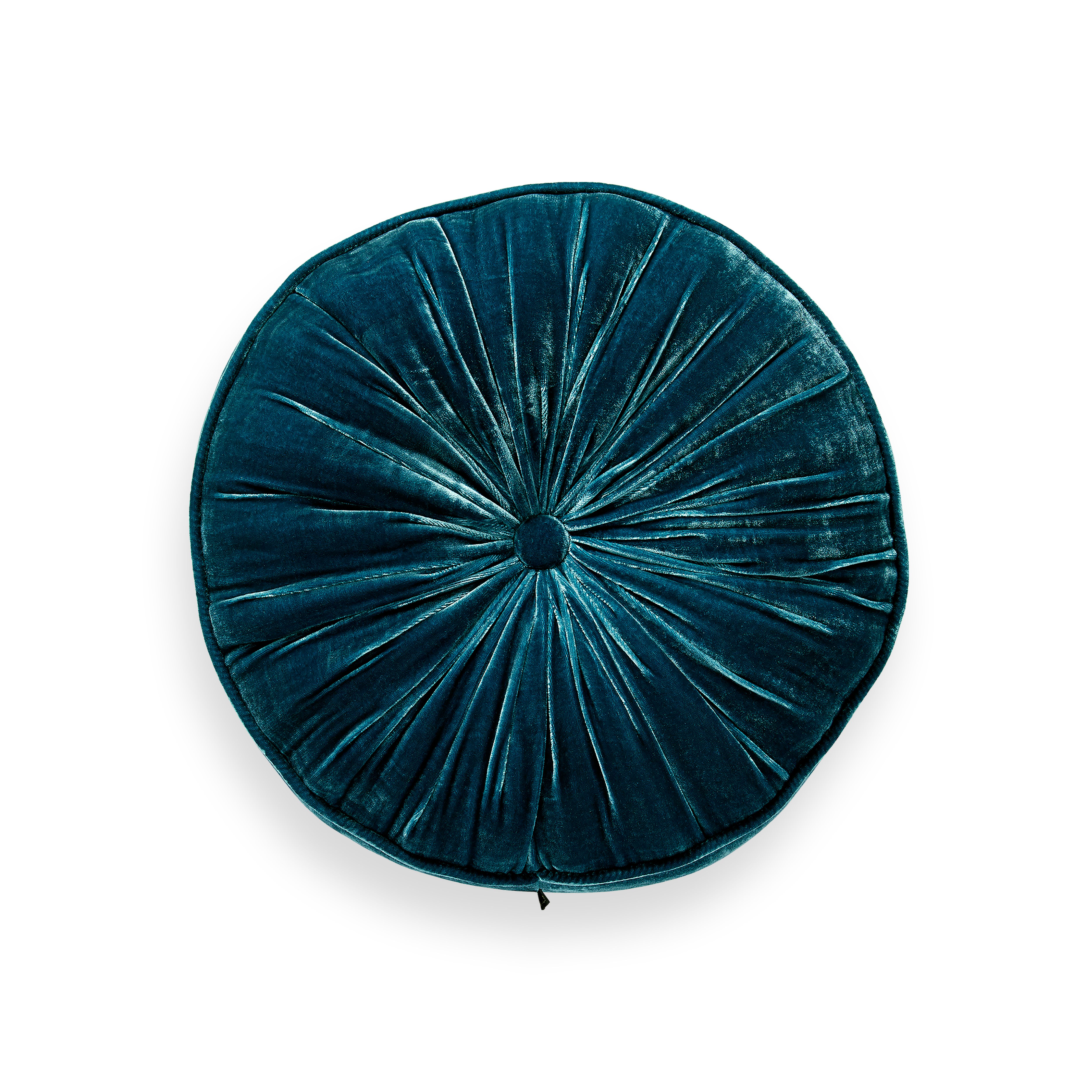 Rundes Kissen aus Viskose, Seide und Samt, houseofrituals, Blau, Viskose 82 %, Seide 18 %, RITUALS