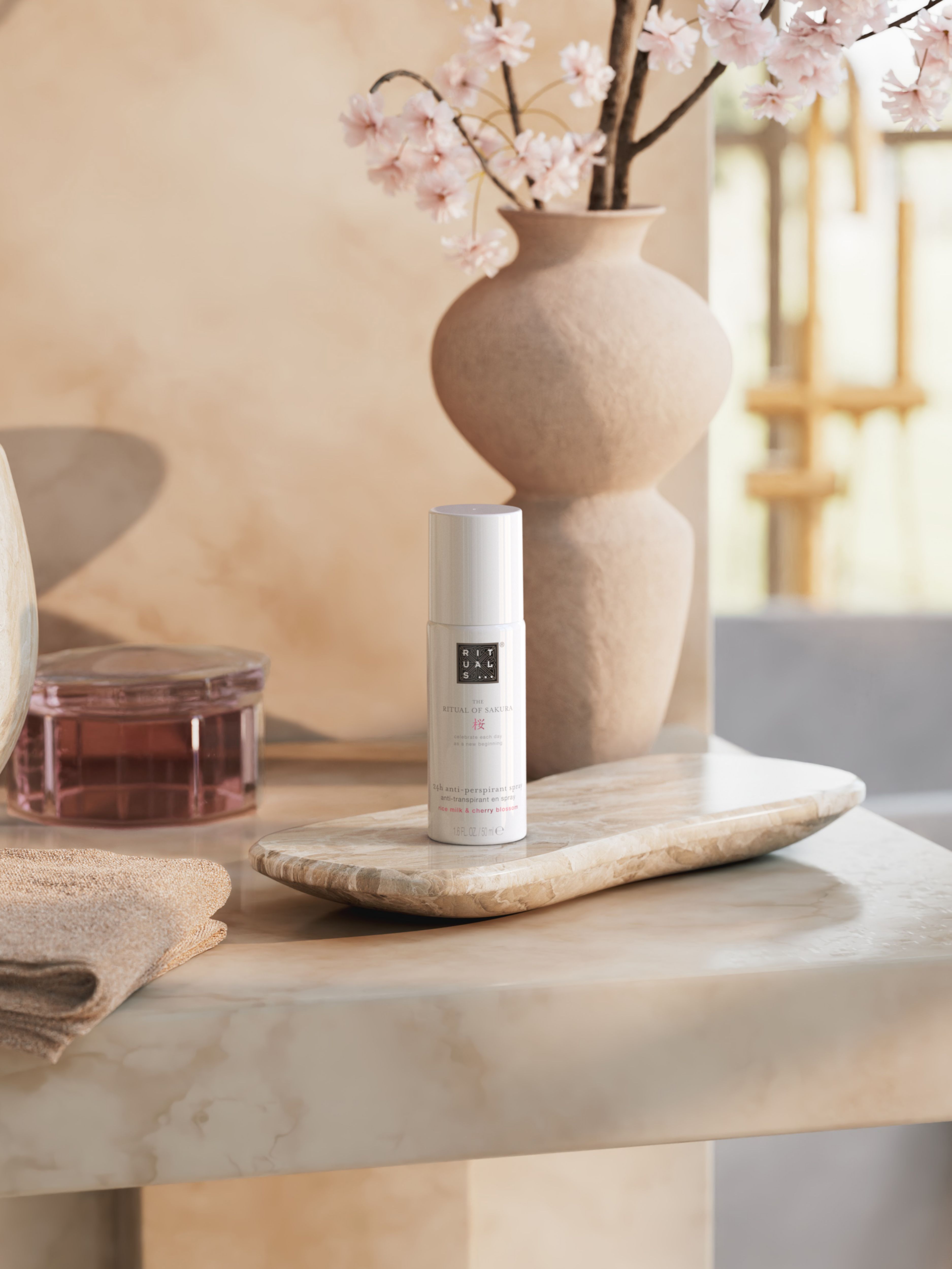 The Ritual of Sakura Anti-Perspirant Spray 50ml Lifestyle with Product