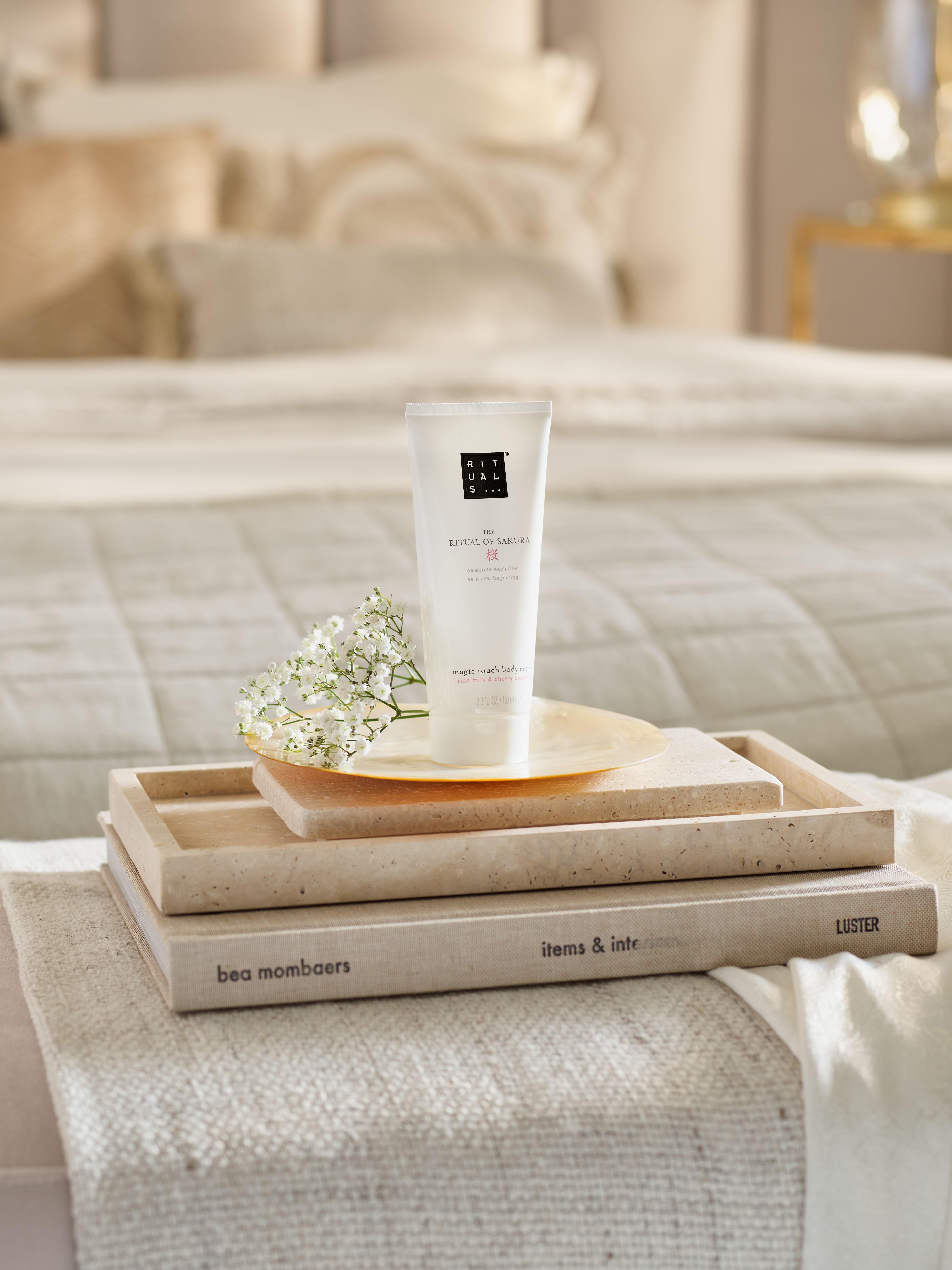 The Ritual of Sakura Body Cream 100ml Lifestyle with Product