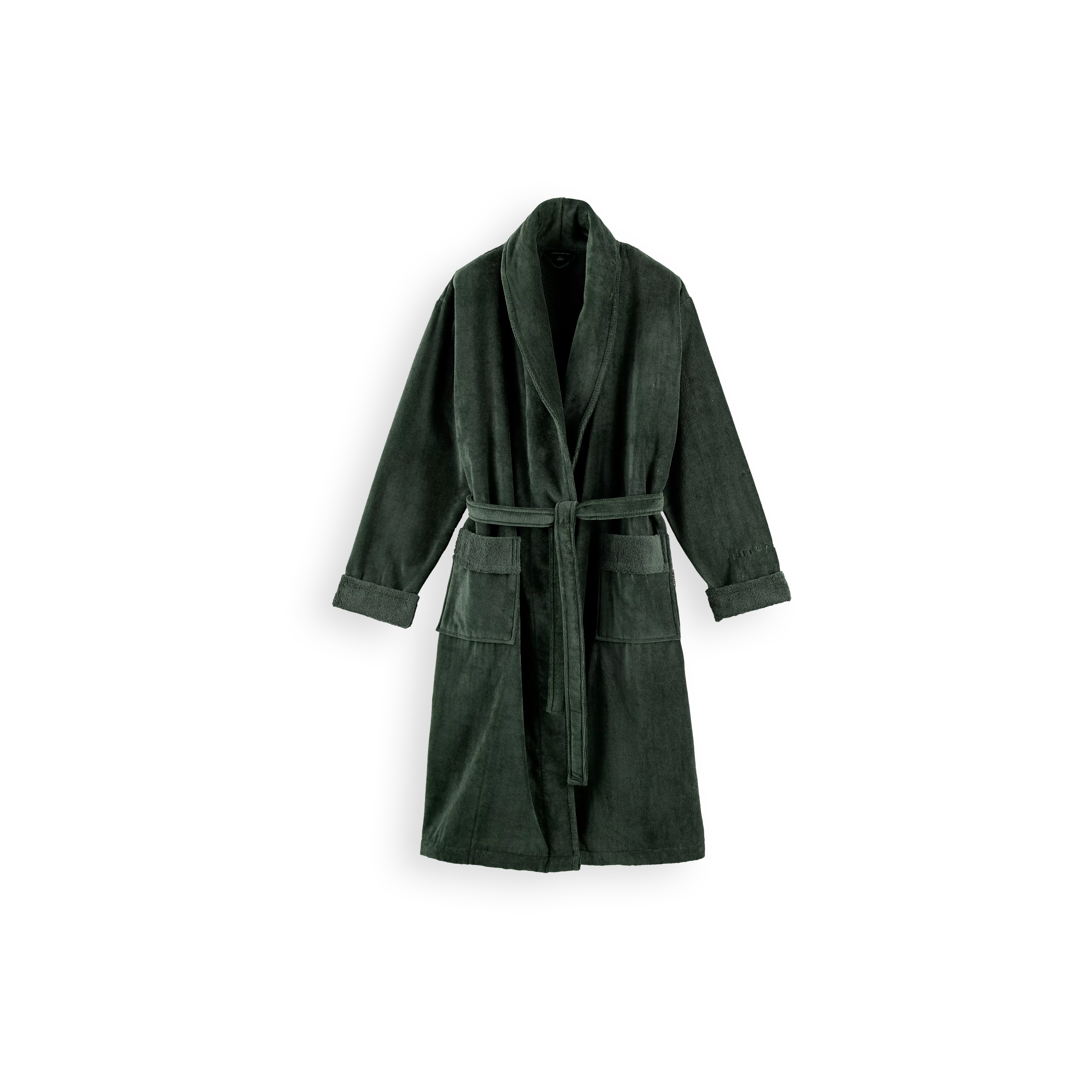 luxuriöser und bequemer baumwoll-bademantel, houseofrituals, Grün, 100 % Baumwolle, RITUALS