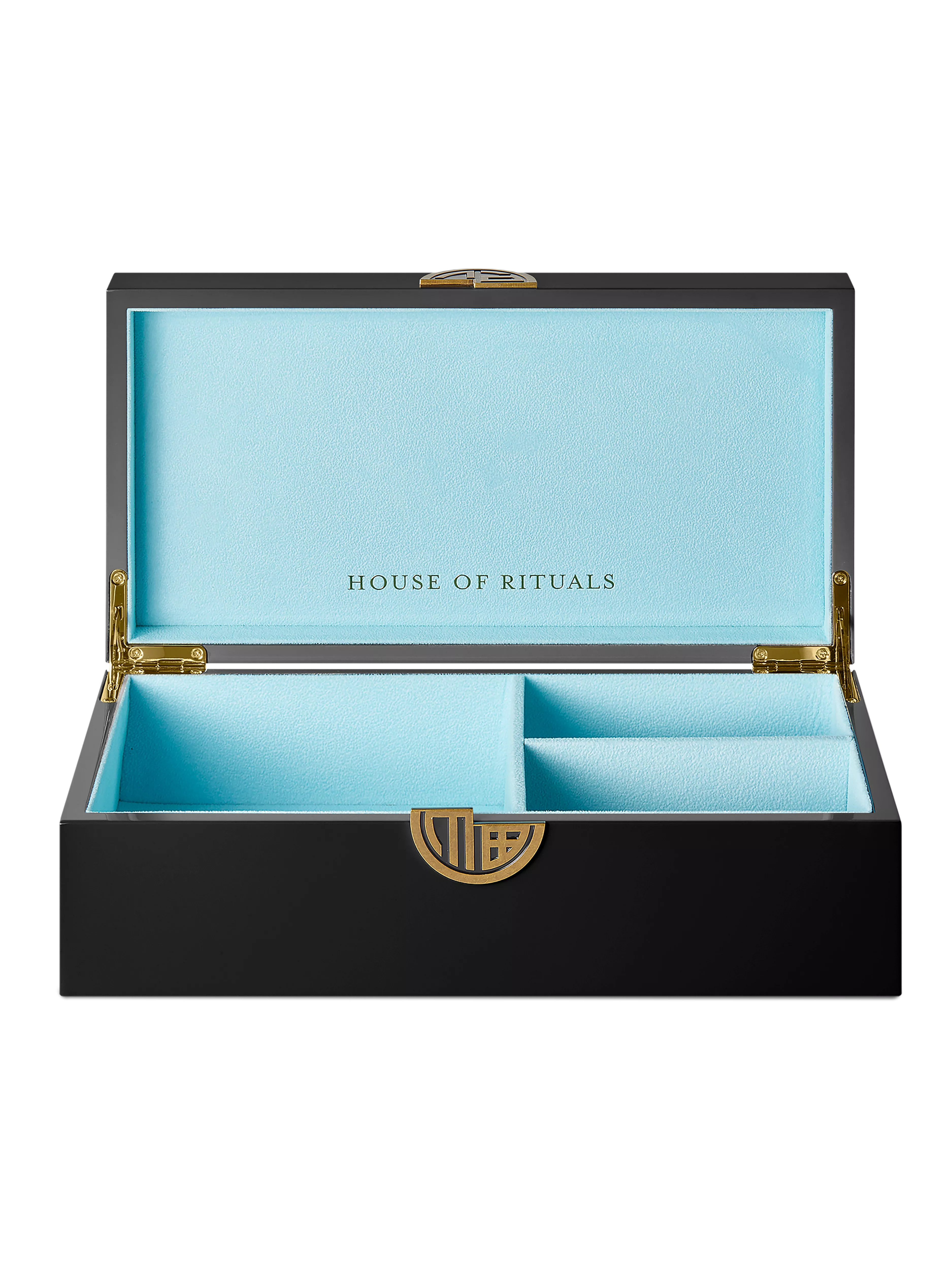 Schmuckkästchen aus Holz, medium, House of Rituals, Schwarz, Lackiertes Holz, Futter: 100 % Polyester-Mikrofaser, RITUALS