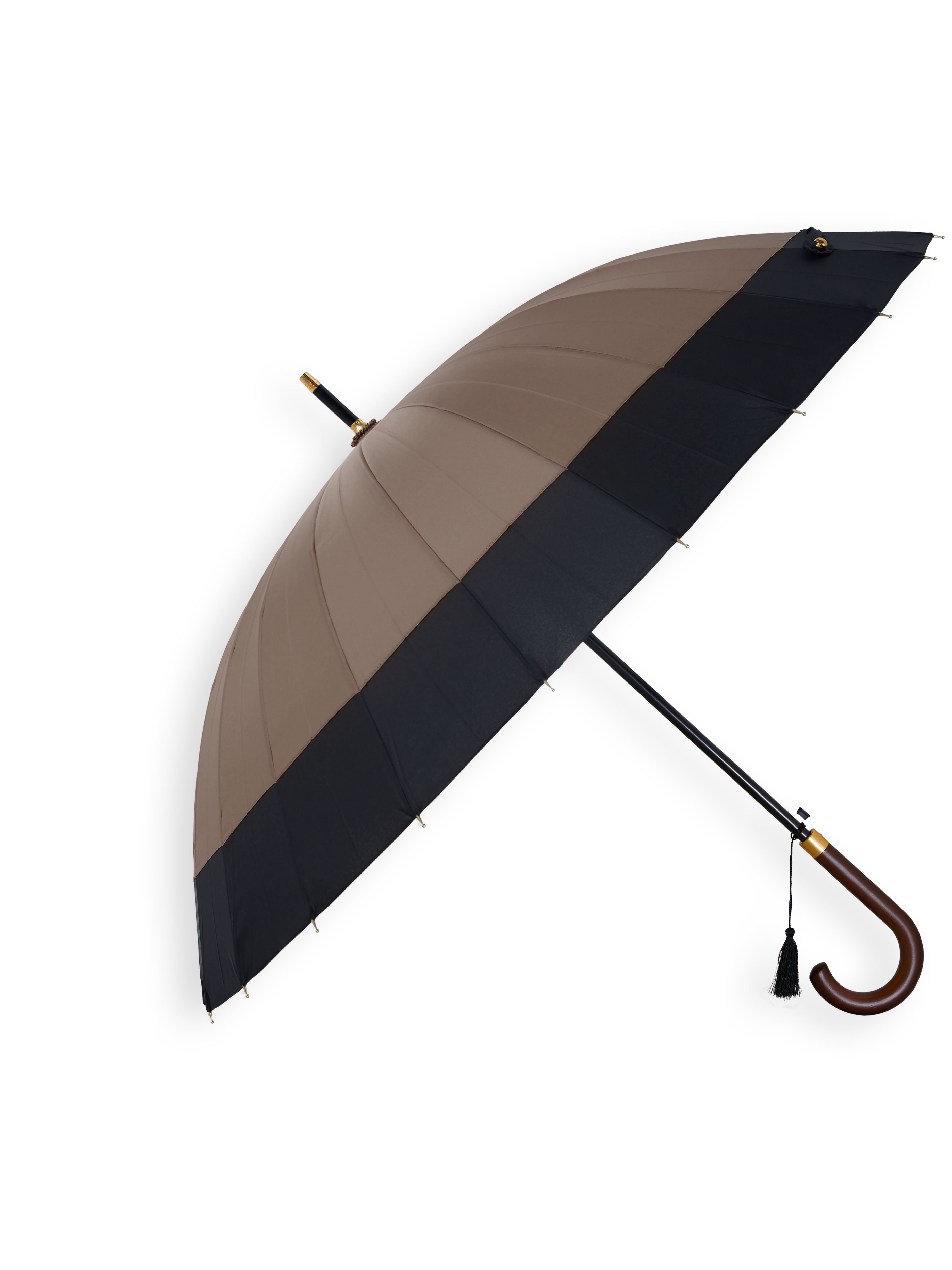 Umbrella 24 Spoke Taupe Black
