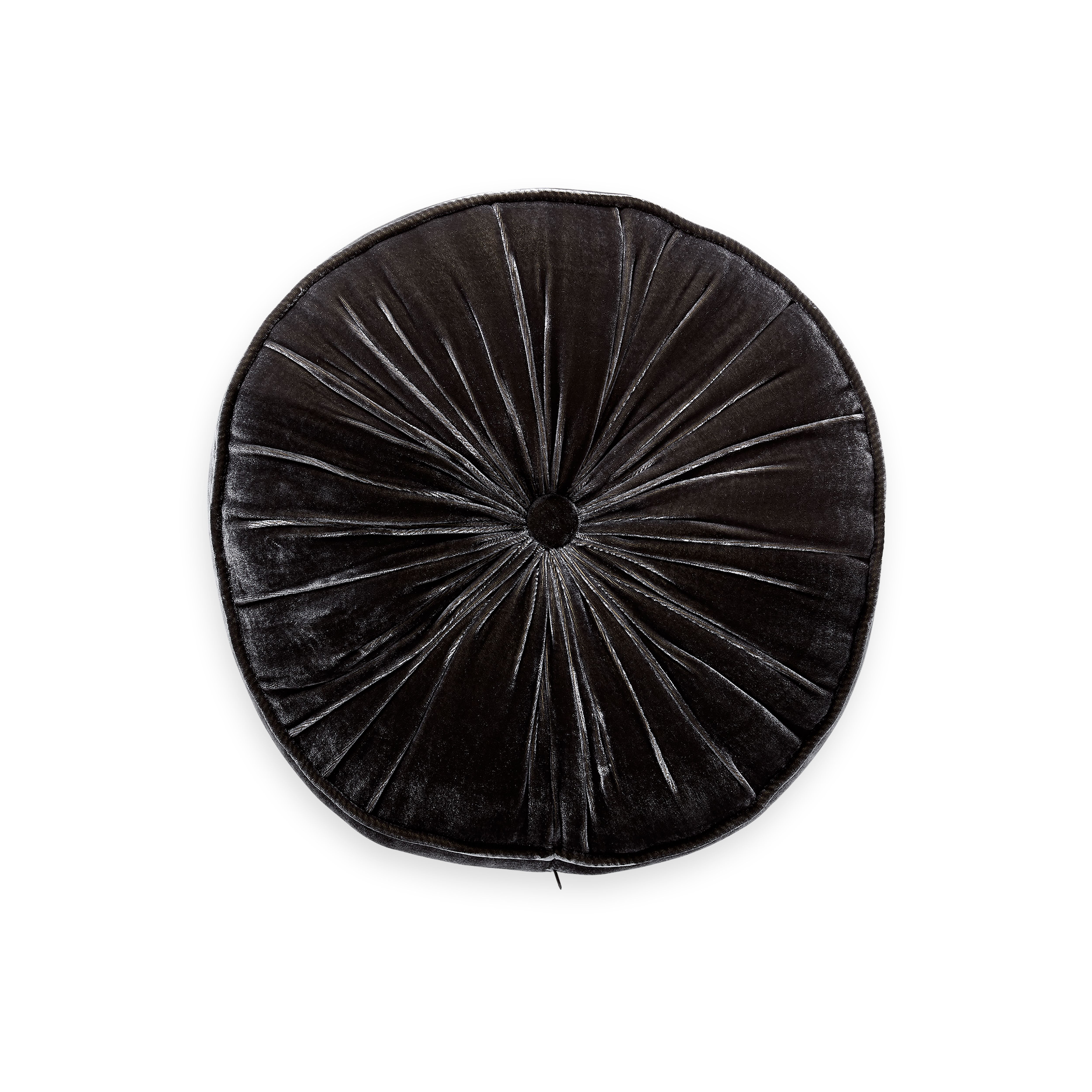 Rundes Kissen aus Viskose, Seide und Samt, houseofrituals, Grau, Viskose 82 %, Seide 18 %, RITUALS