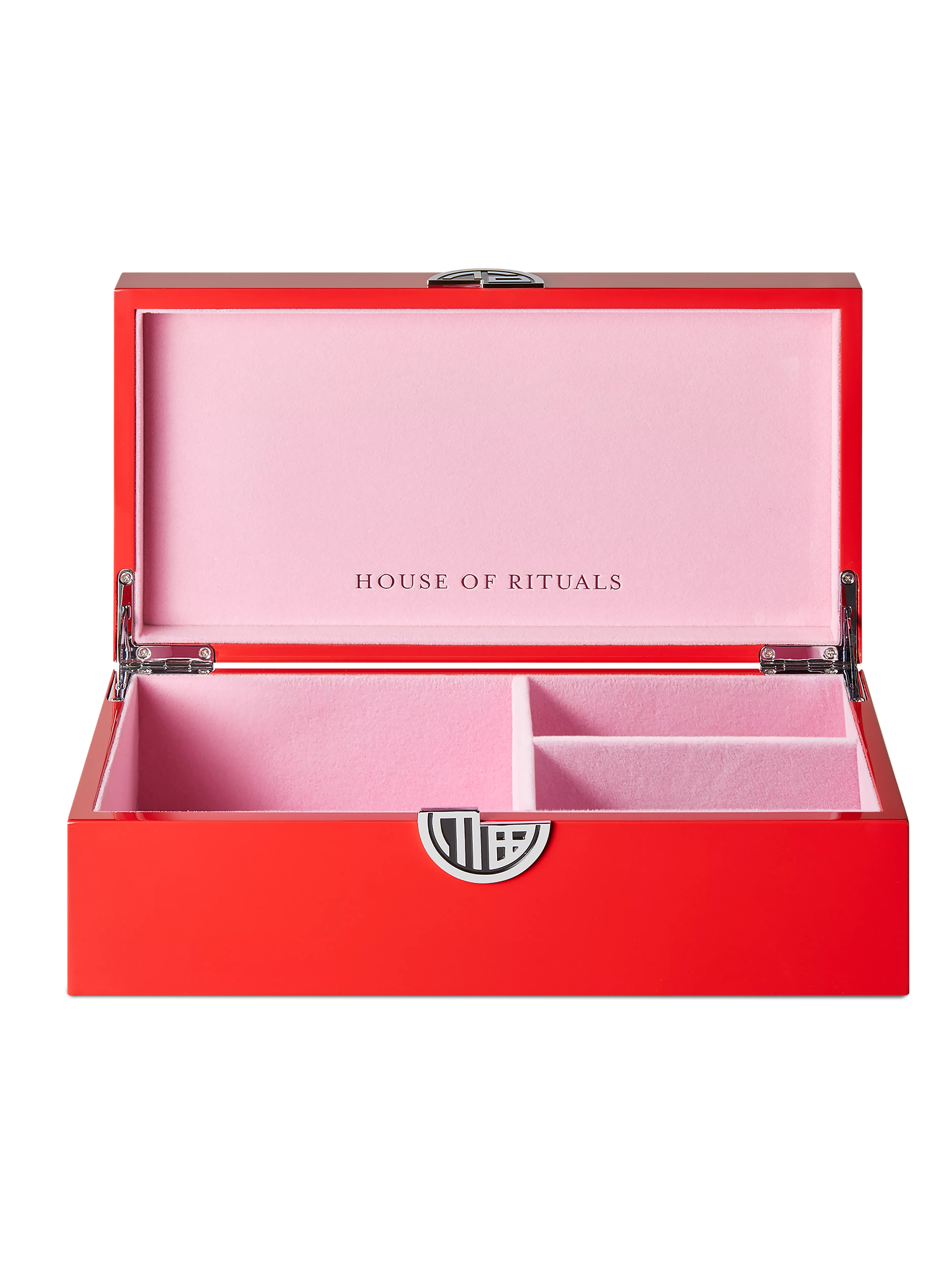 Schmuckkästchen aus Holz, medium, House of Rituals, Rot, Lackiertes Holz, Futter: 100 % Polyester-Mikrofaser, RITUALS