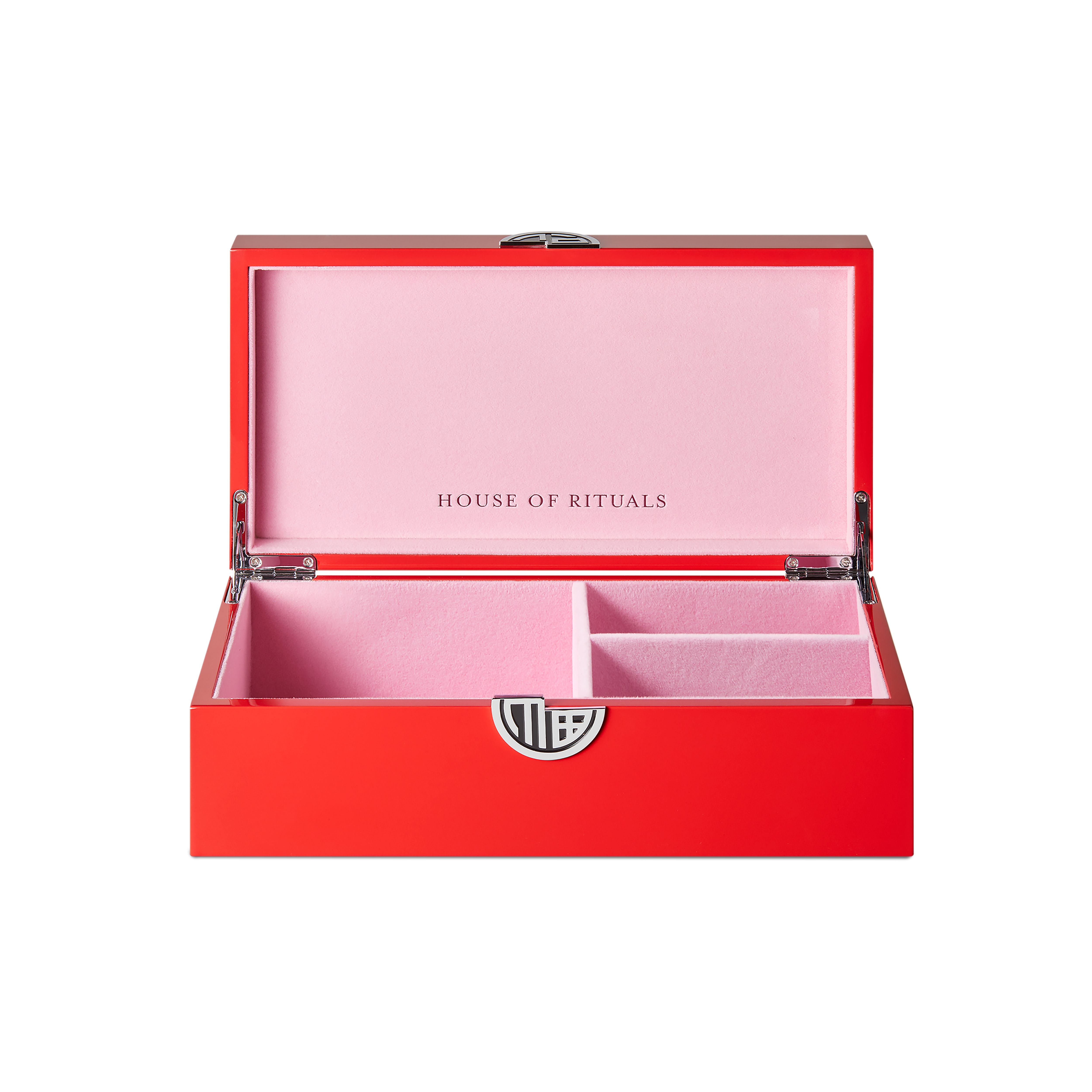 Middelgrote houten juwelendoos, House of Rituals, Rood, Gelakt hout, Voering: 100% polyester microvezel, RITUALS