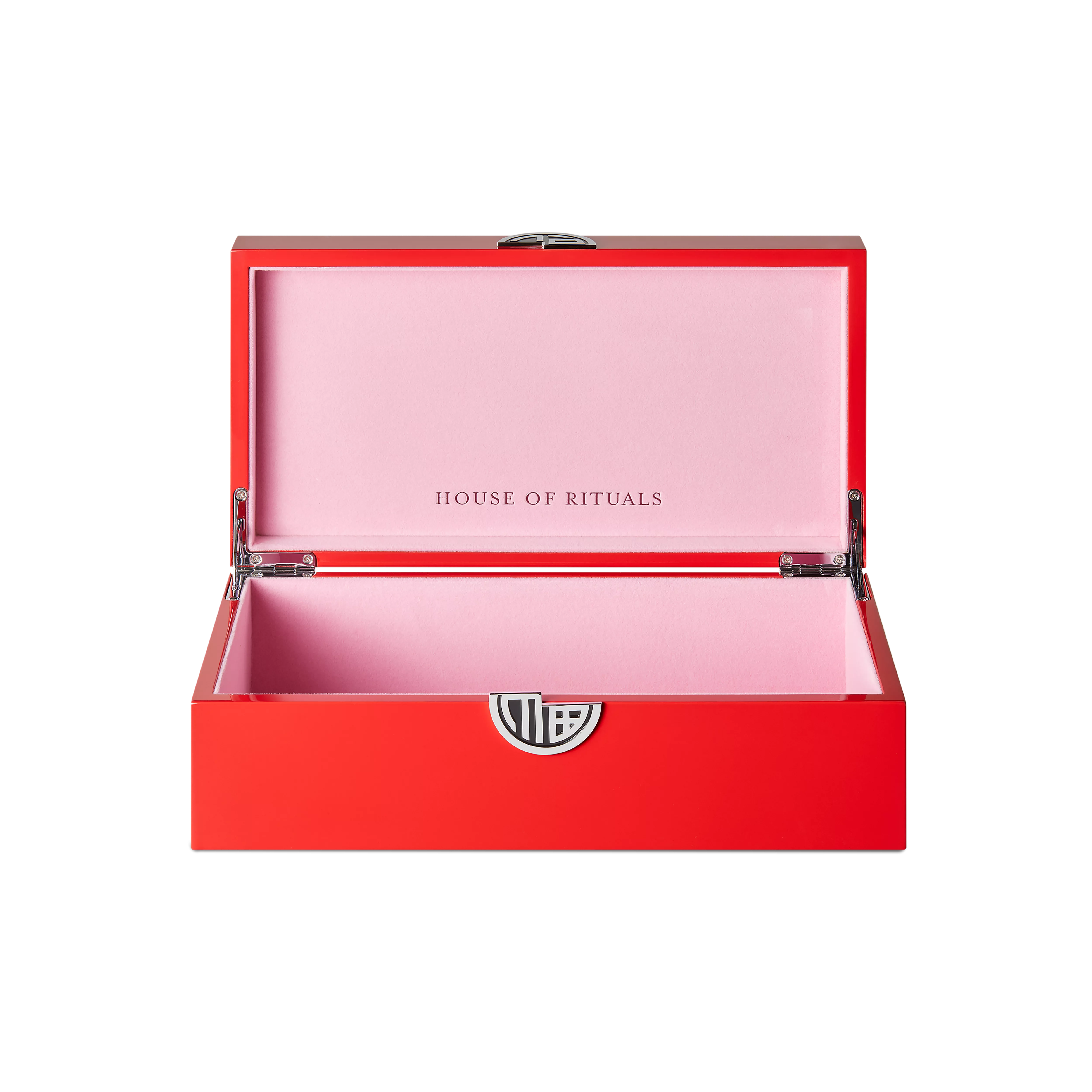 Boîte à bijoux en bois, grand format, House of Rituals, Rouge, Bois laqué, doublure : 100 % microfibre de polyester, RITUALS
