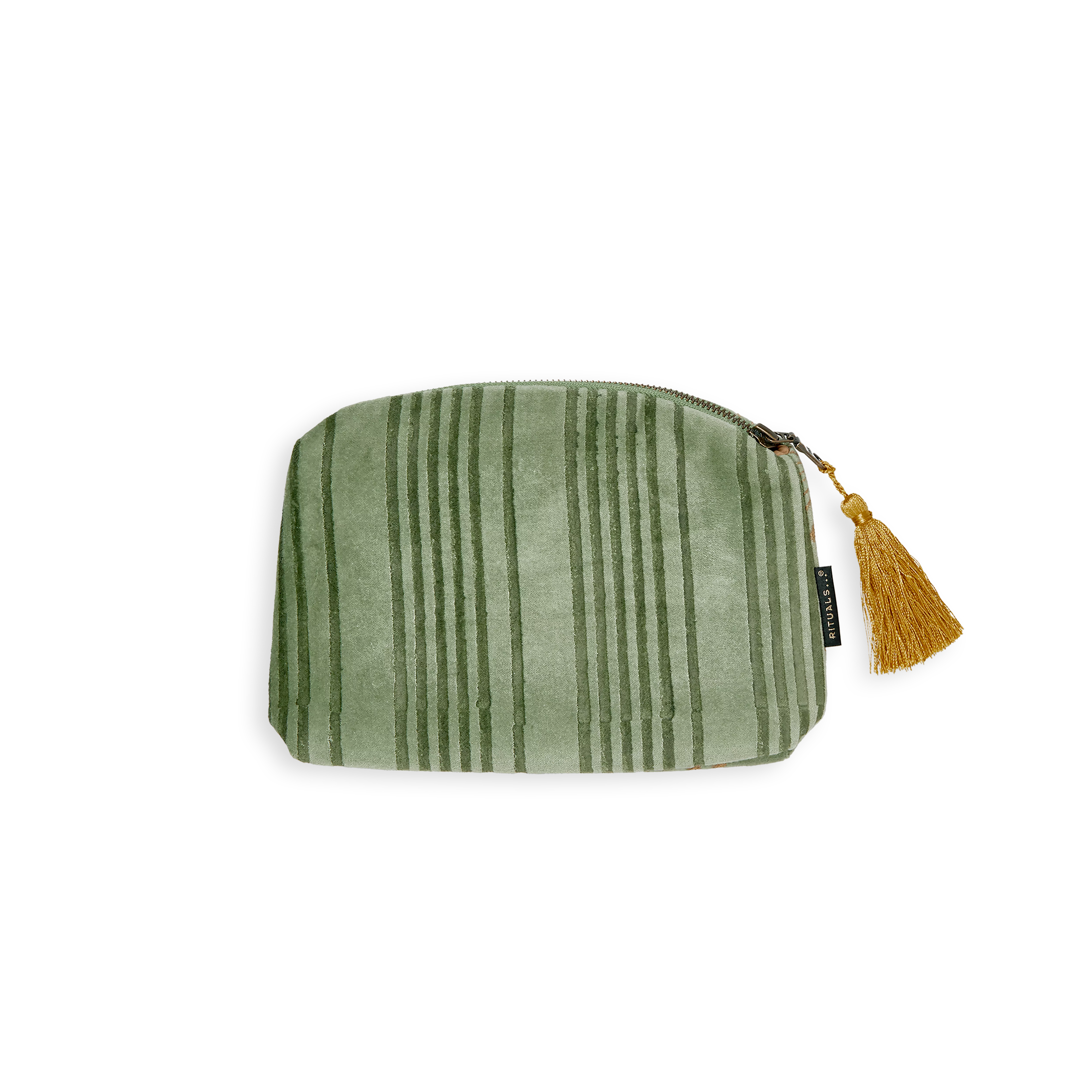 Vellore Cotton Velvet Pouch Sage Green Small, houseofrituals, Green, 100% Cotton - Lining 100% Polyester, RITUALS