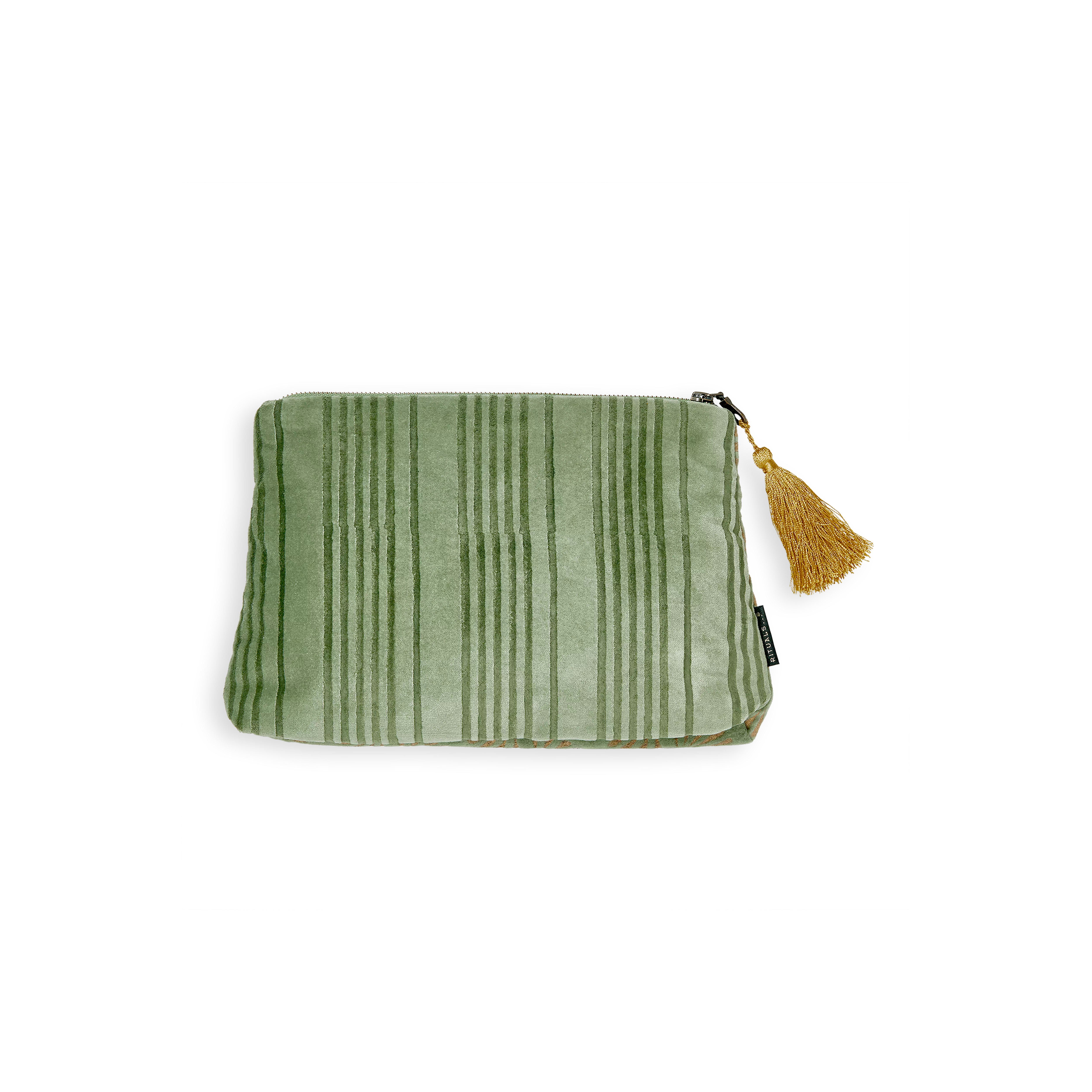 Vellore Cotton Velvet Pouch Sage Green Medium, houseofrituals, Green, 100% Cotton - Lining 100% Polyester, RITUALS