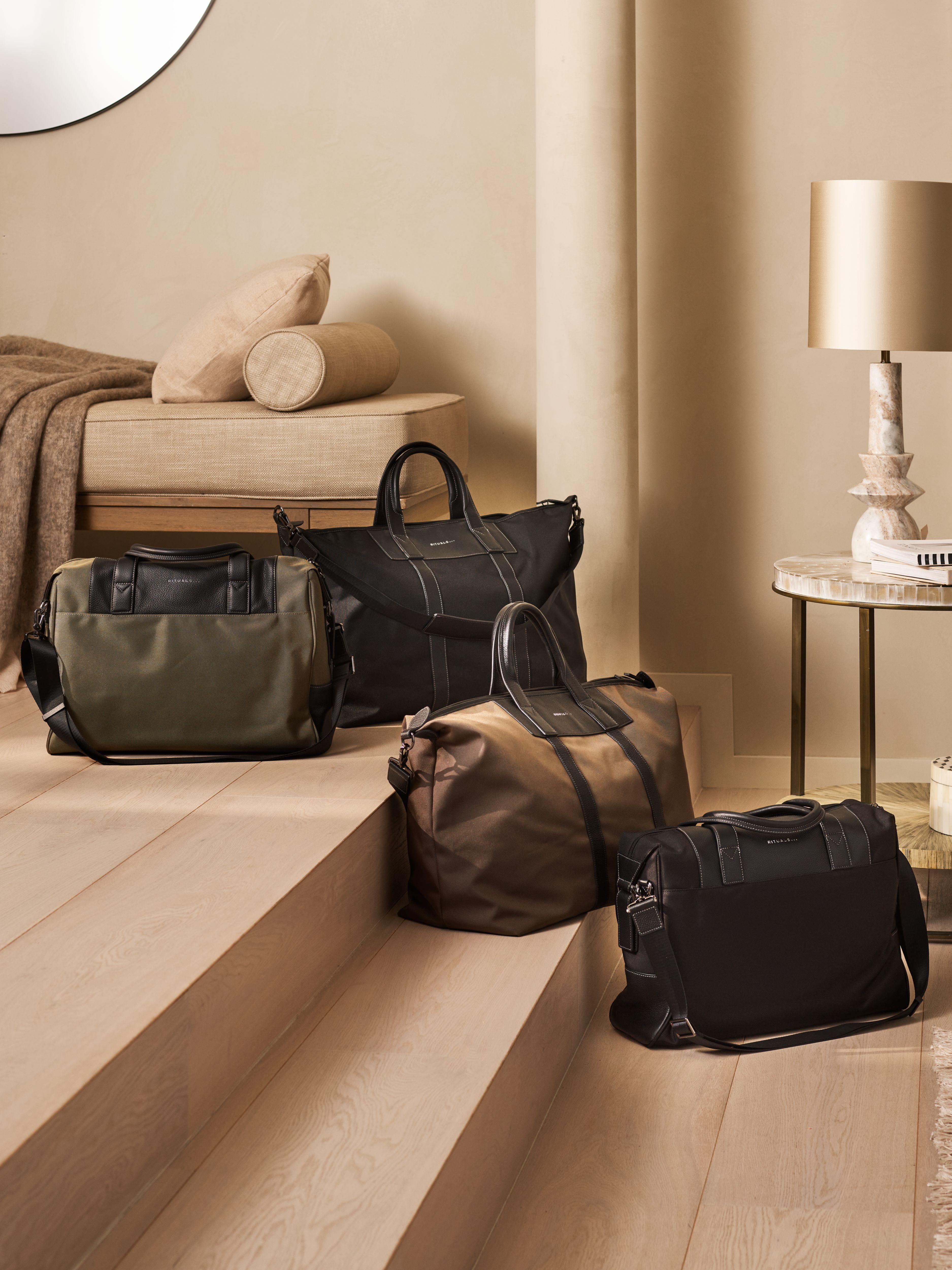 Travel Bag Black Lifestyle with Product