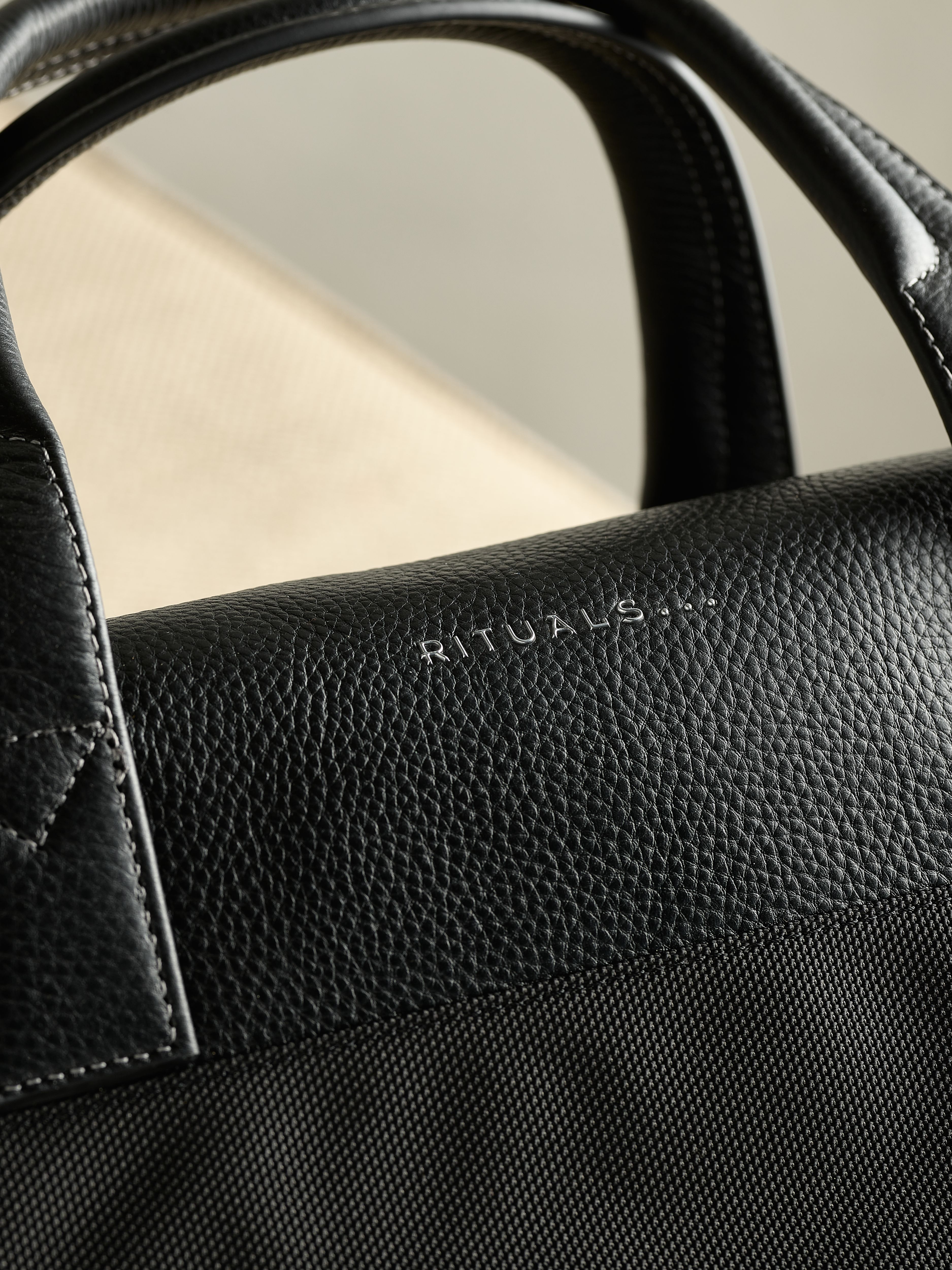 Travel Bag Black Lifestyle with Product Elements