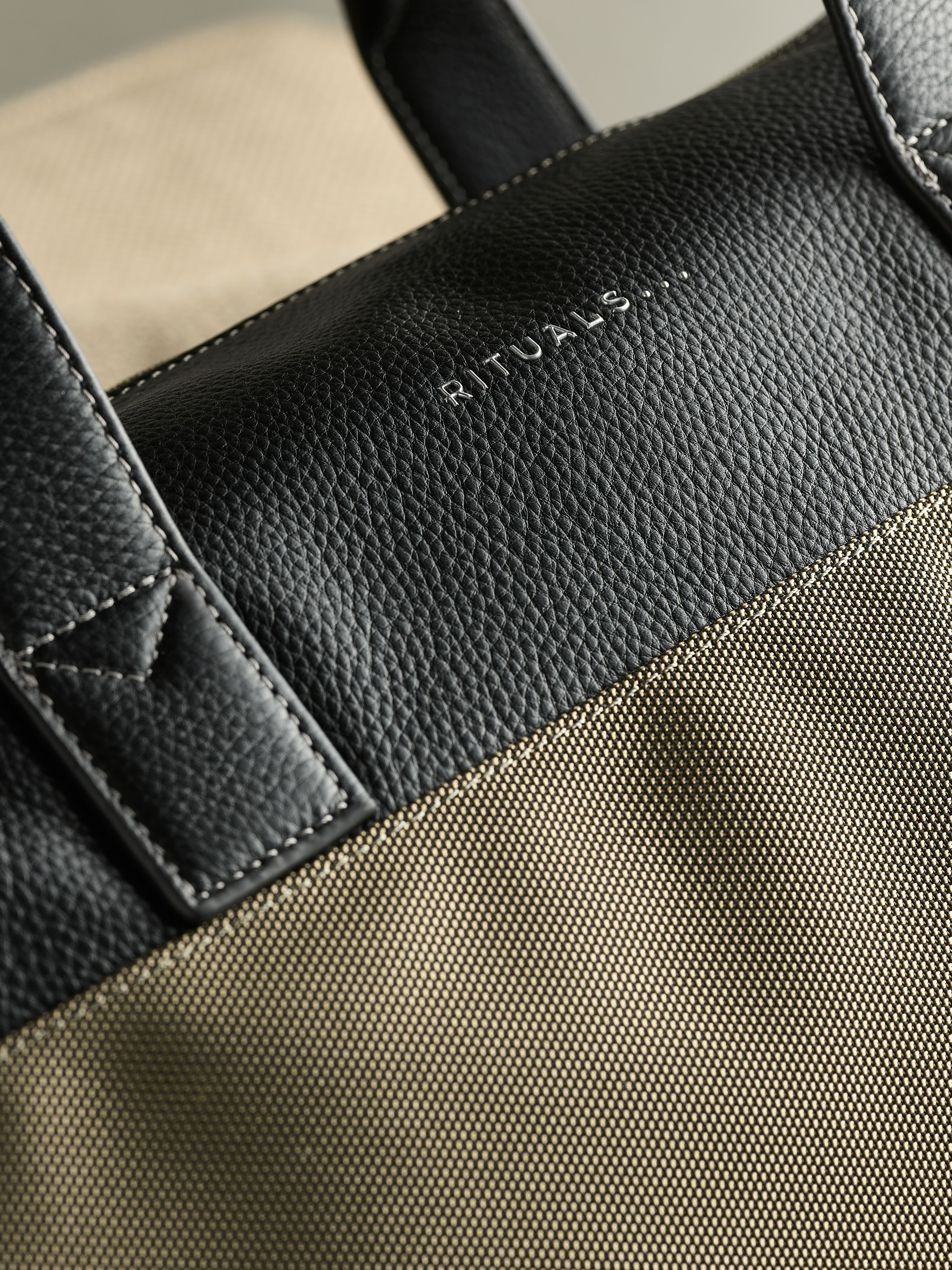 Travel Bag Taupe Lifestyle with Product Elements