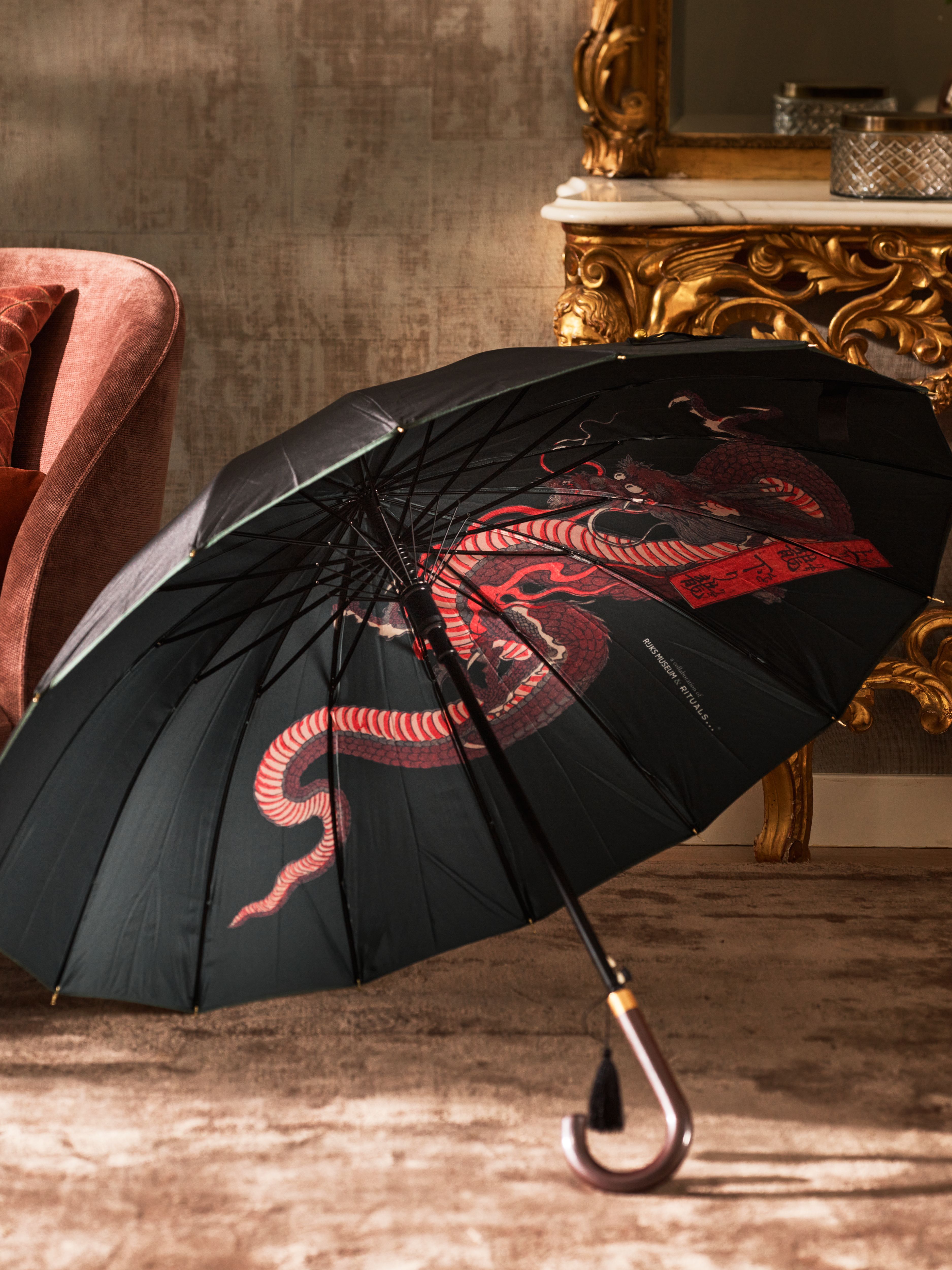 Umbrella 18 Spoke Dragon Lifestyle with Product
