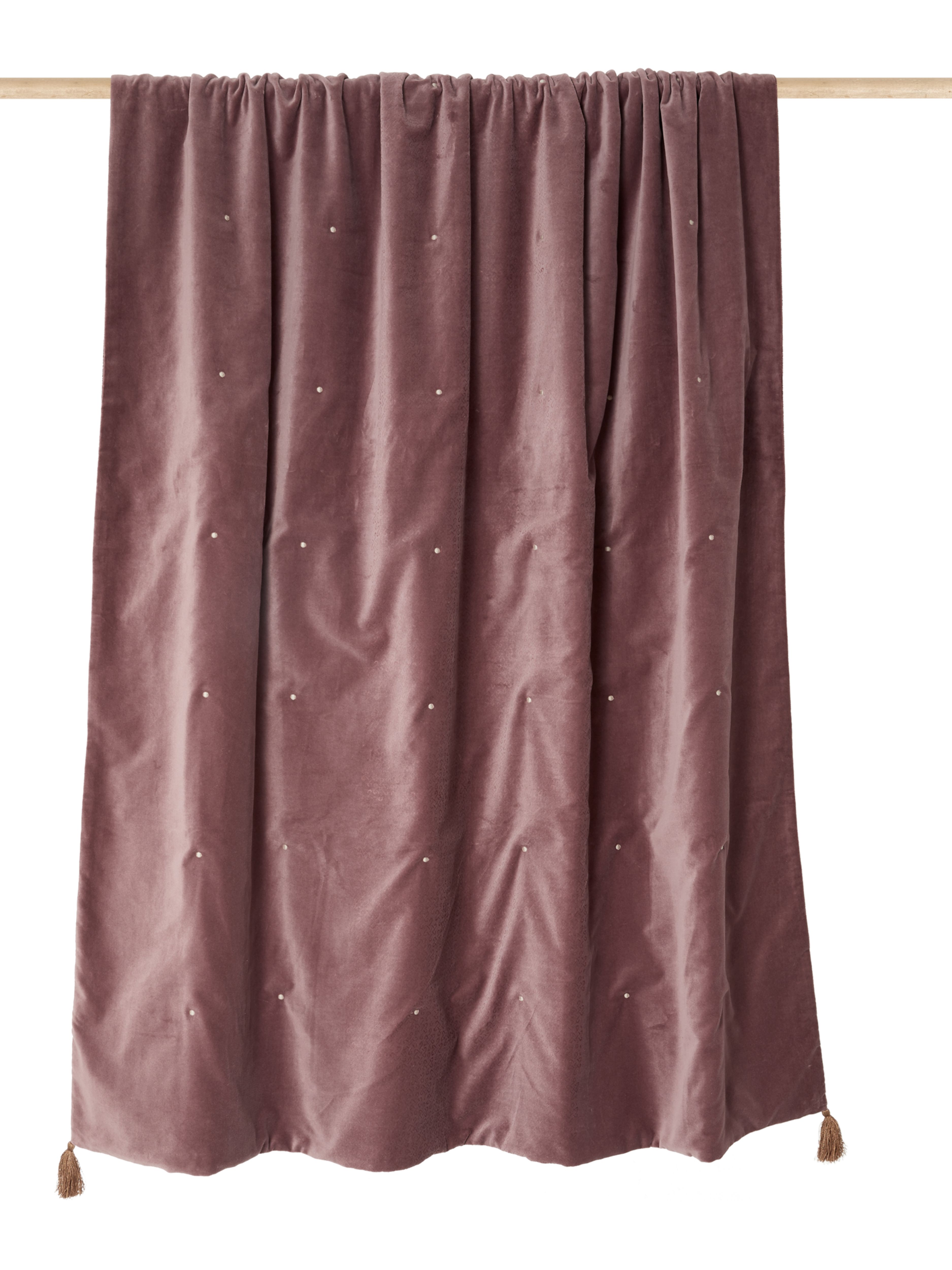 Vellore Cotton Velvet Throw 180x140cm Vintage Pink