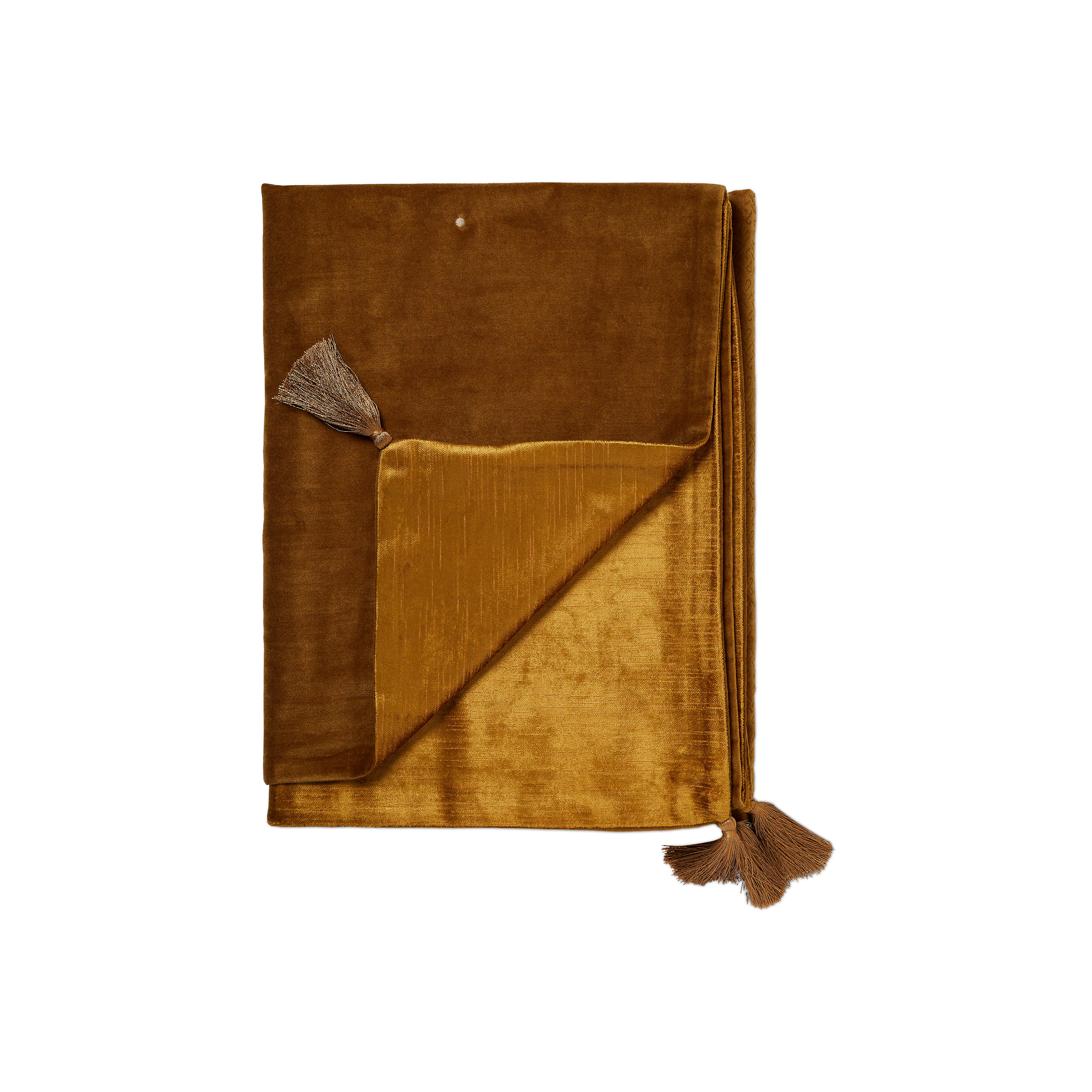 Plaid en velours 180 x 140 cm, houseofrituals, Jaune, Avant : 100 % coton ; Arrière : 50 % coton, 50 % viscose, RITUALS