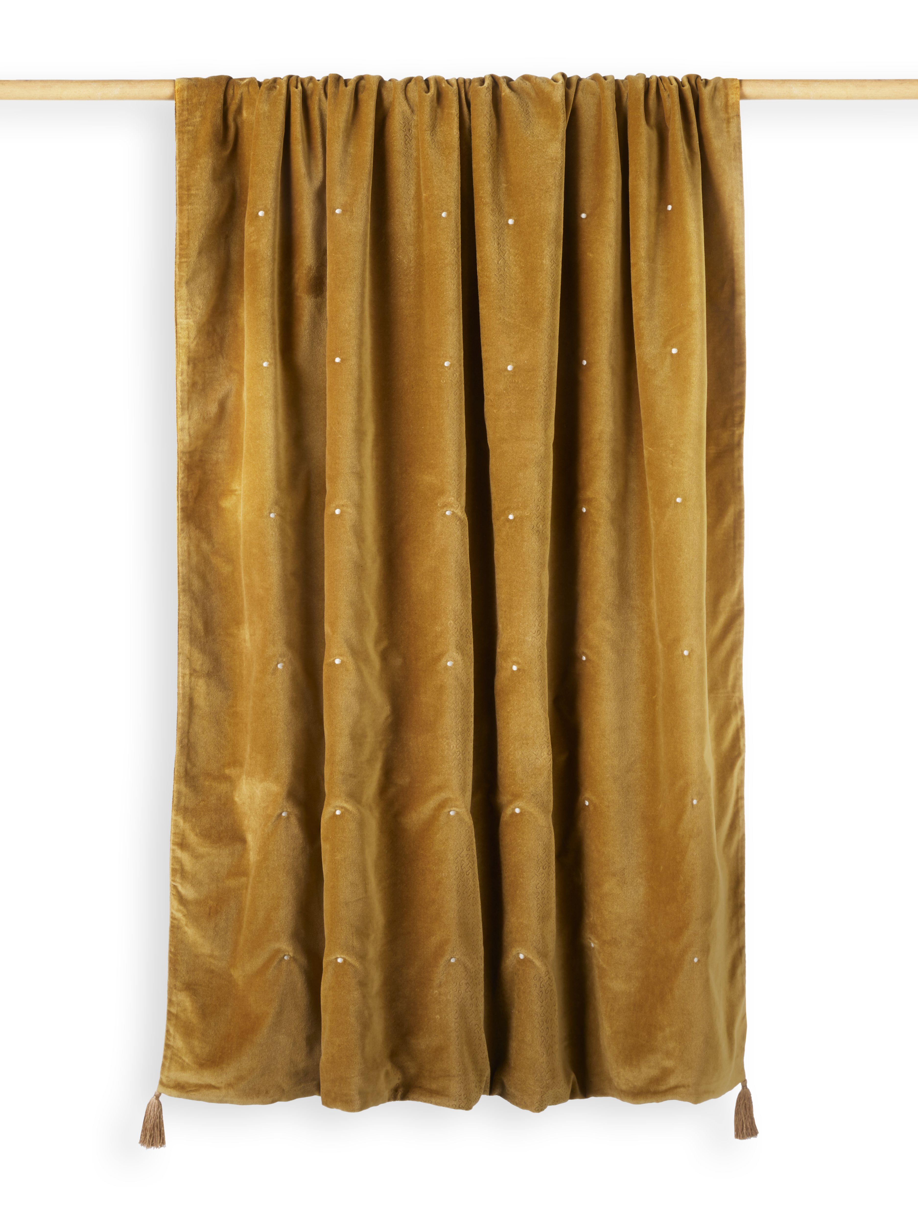 Vellore Cotton Velvet Throw 180x140cm Golden Mocha