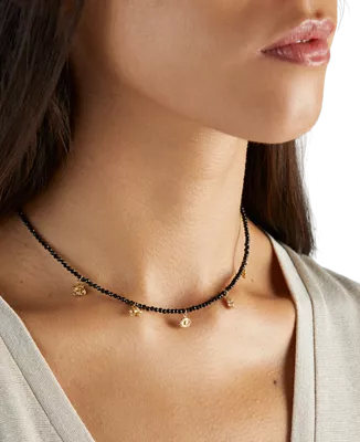 vergulde halsketting met edelsteen