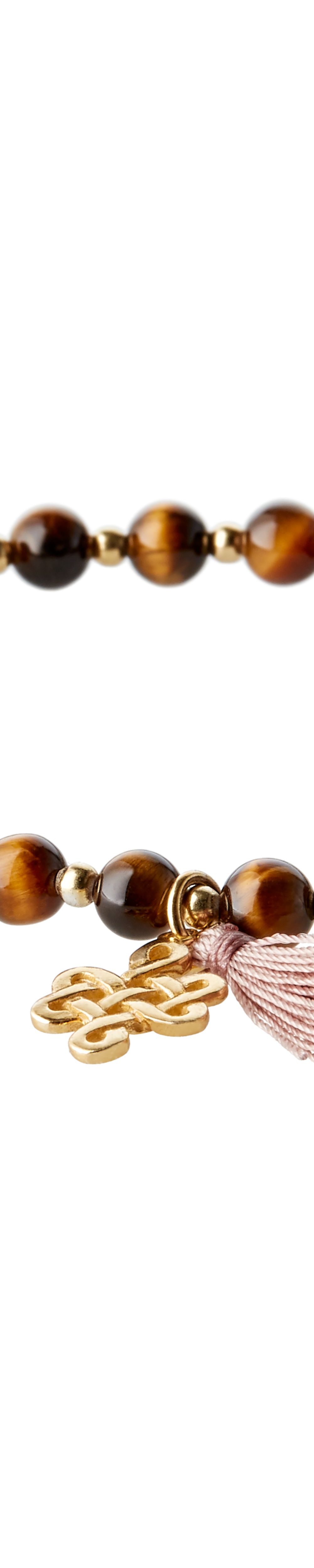 Infinity bracelet in tiger's eye stones – vue 5