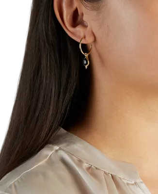 gold plated hoops with gemstone