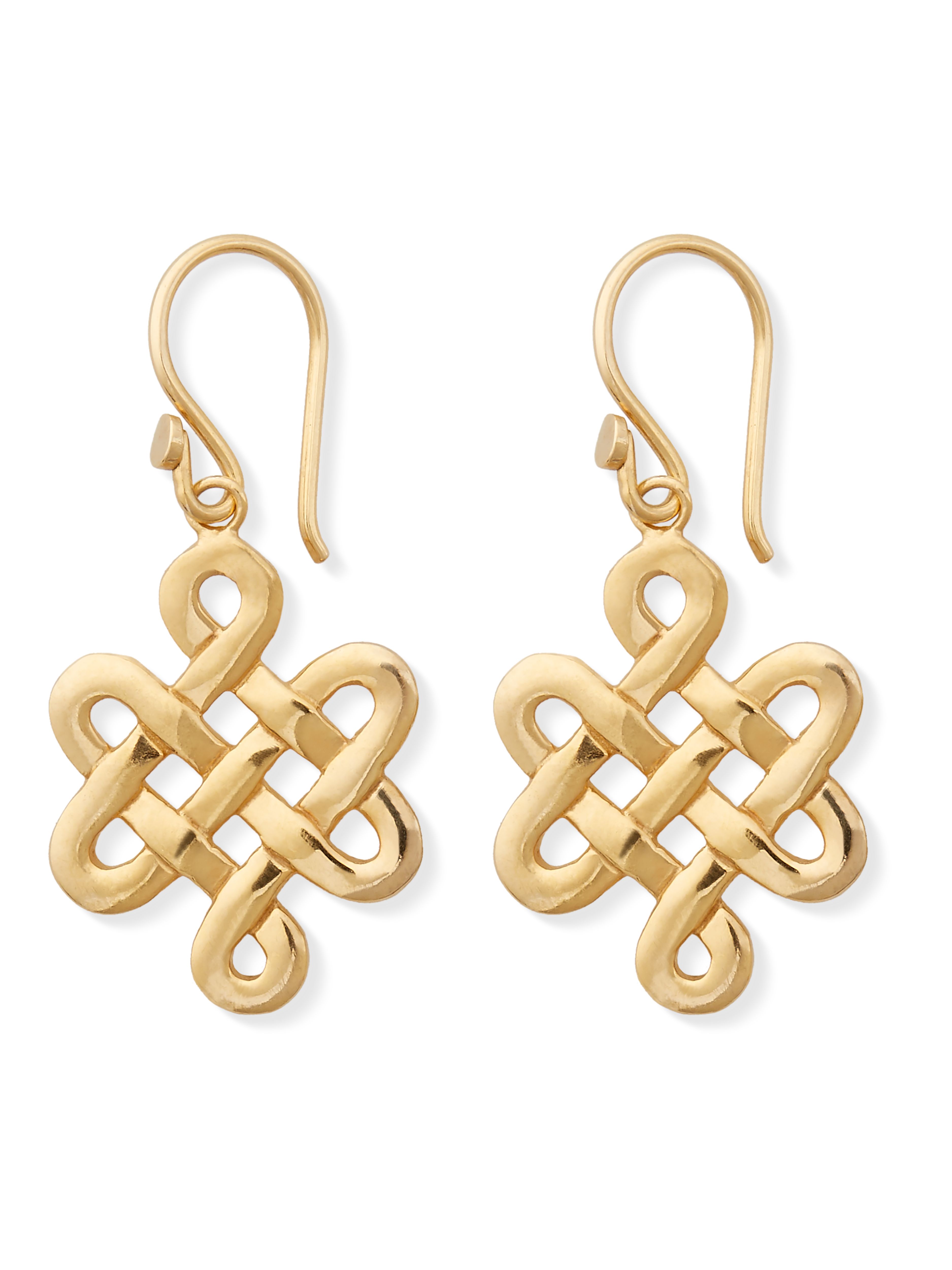 Infinity Pendant Earrings Gold Plated