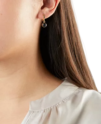 gold plated earrings with gemstone