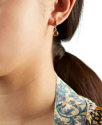 gold plated earrings with gemstone