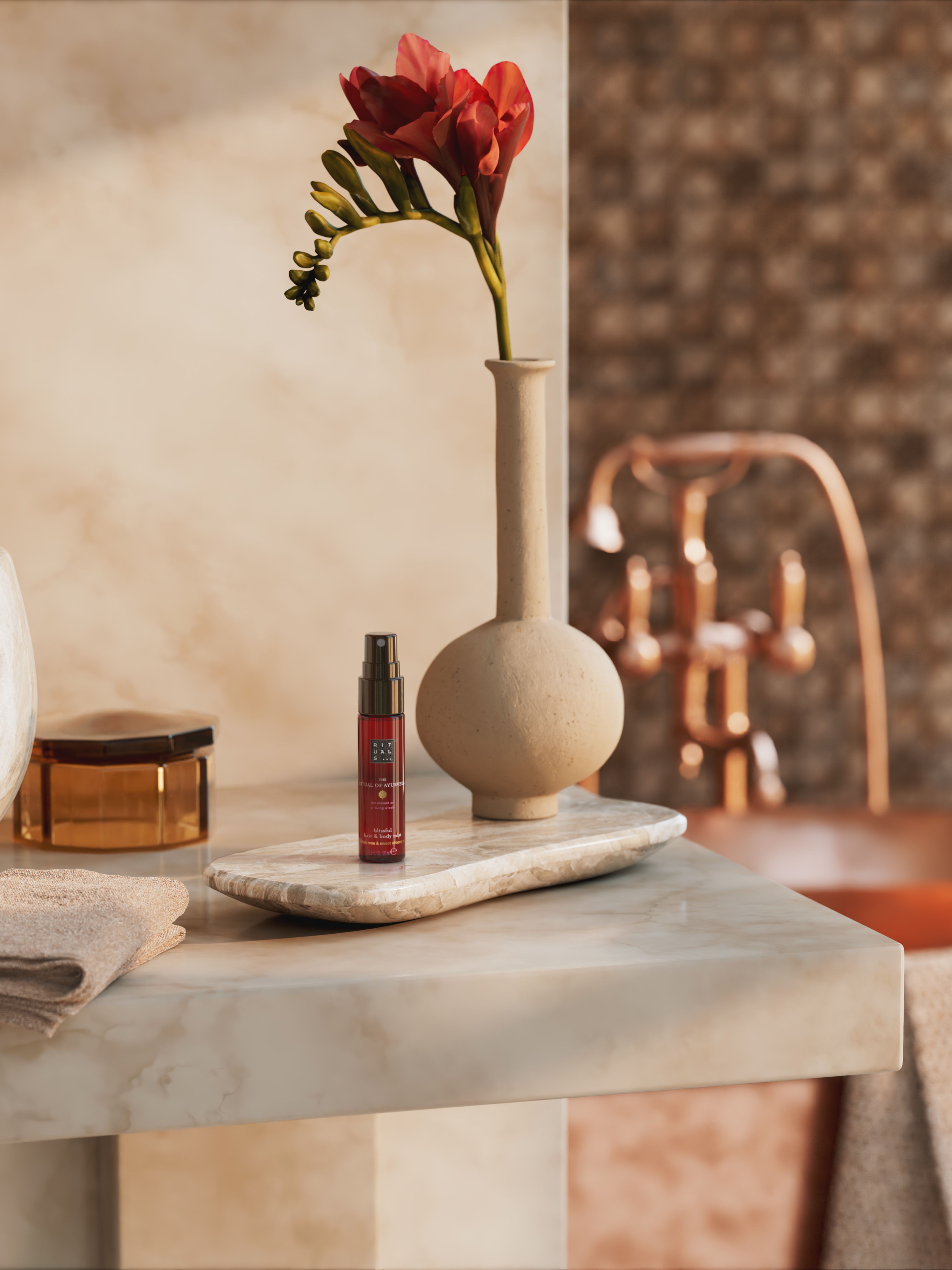 The Ritual of Ayurveda Hair & Body Mist 20ml Lifestyle with Product