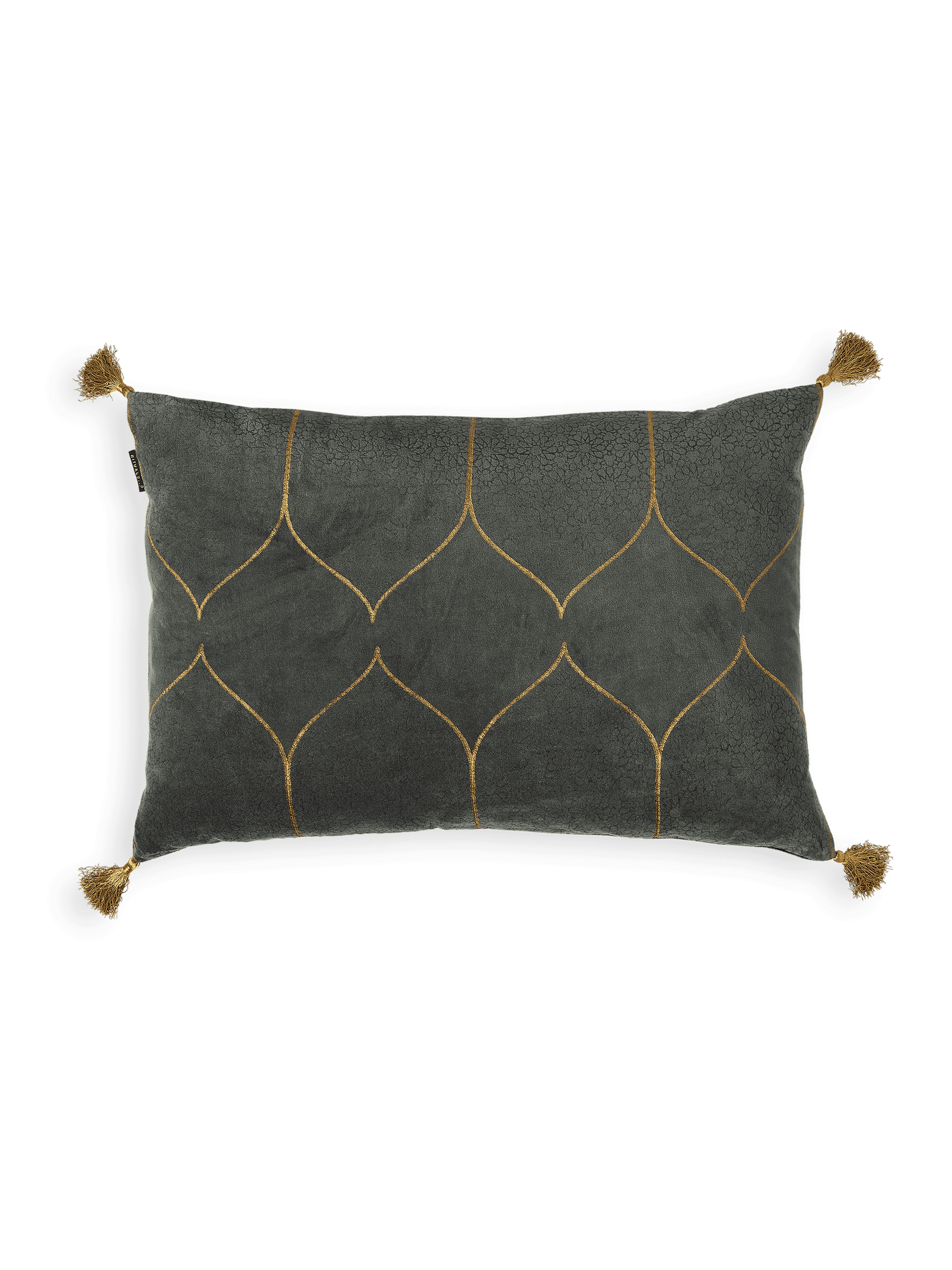 Vellore Cotton Velvet Cushion case 60x40cm Grey Blue