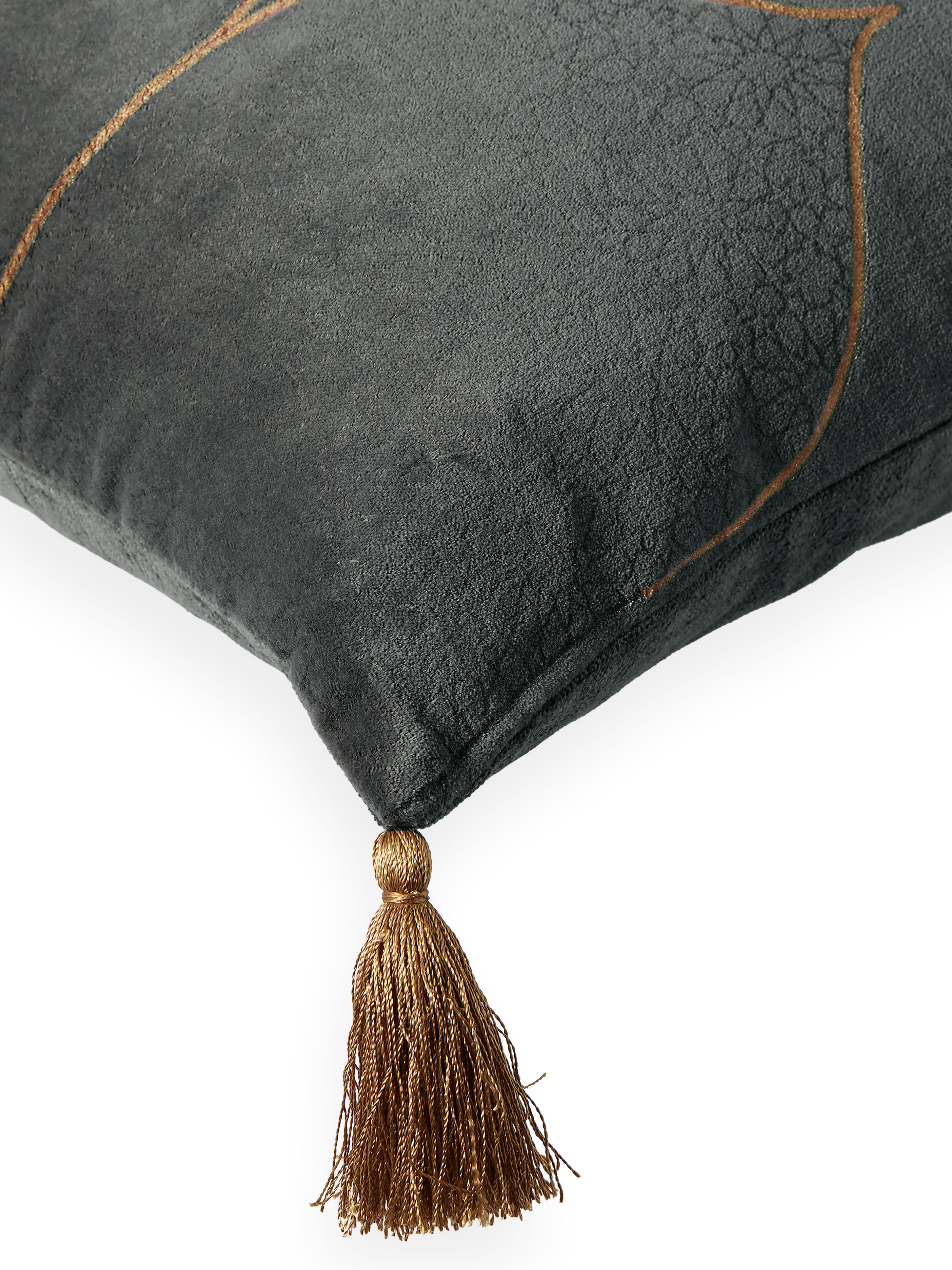 Vellore Cotton Velvet Cushion case 60x40cm Grey Blue