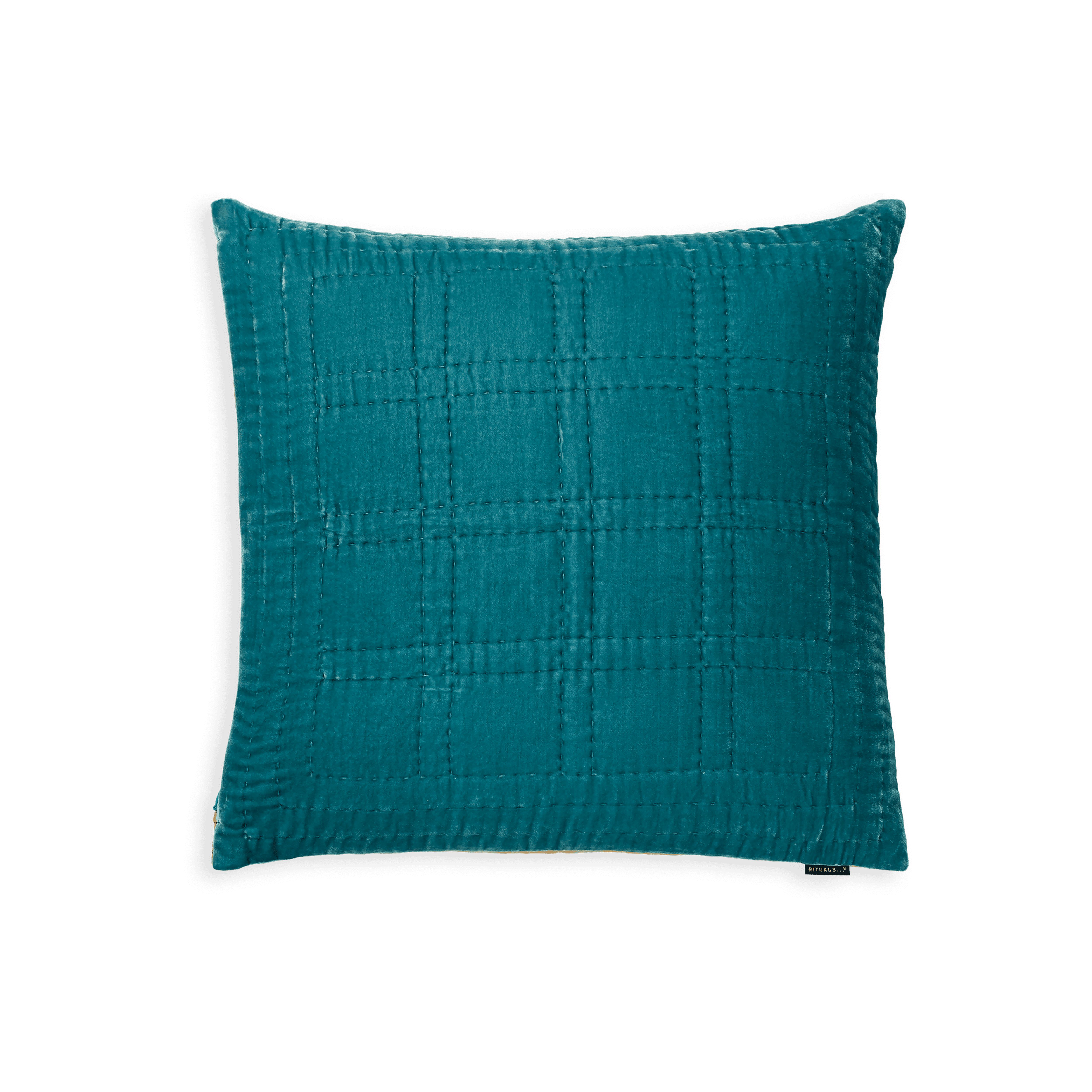 Housse de coussin en velours de soie et viscose 50 x 50 cm, houseofrituals, Bleu, Avant : 82 % viscose, 18 % soie
Arrière : 70 % viscose, 30 % soie, RITUALS