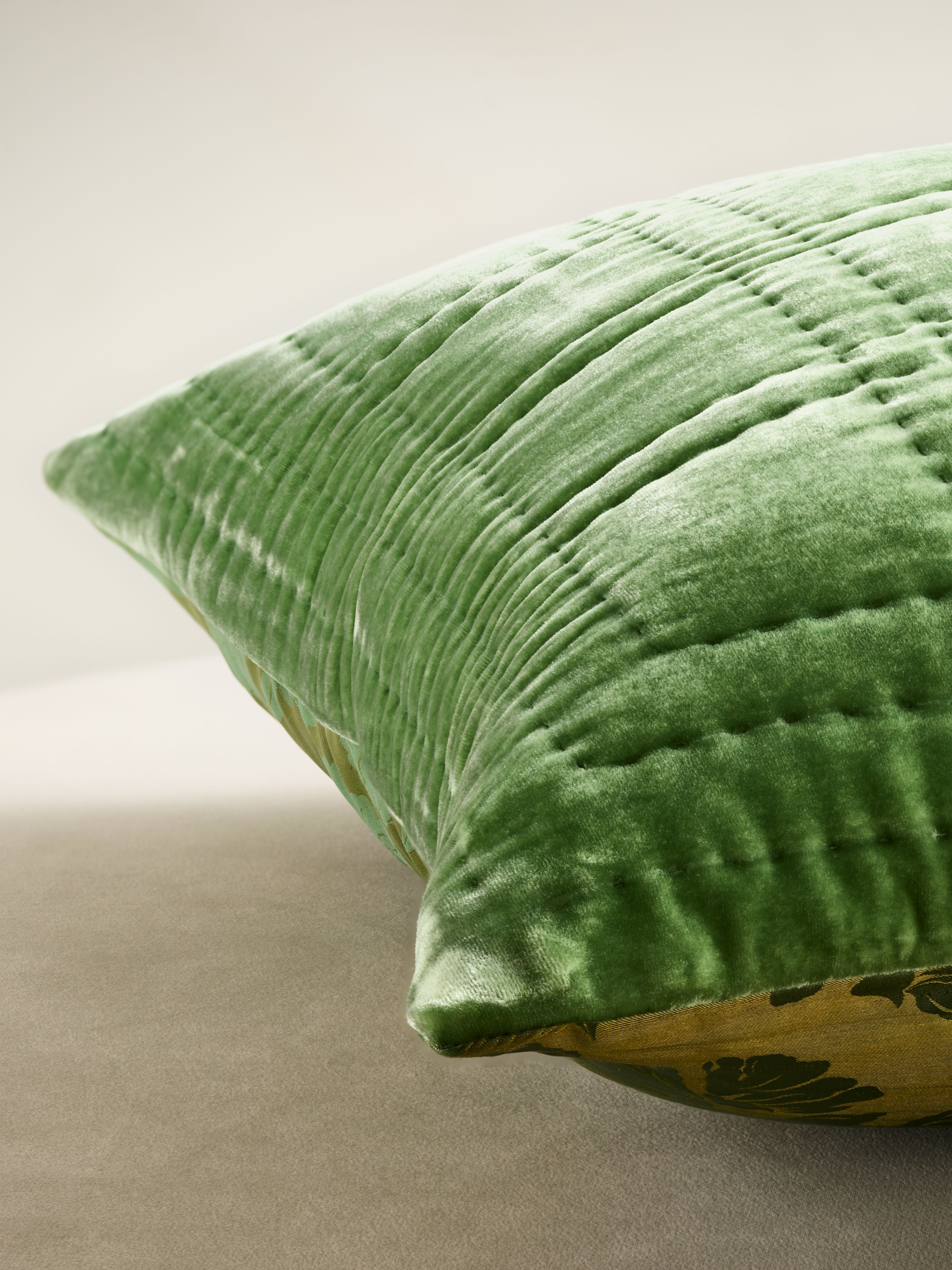 Saigon Silk Cushion case 50x50cm Spring Green Lifestyle with Product Elements