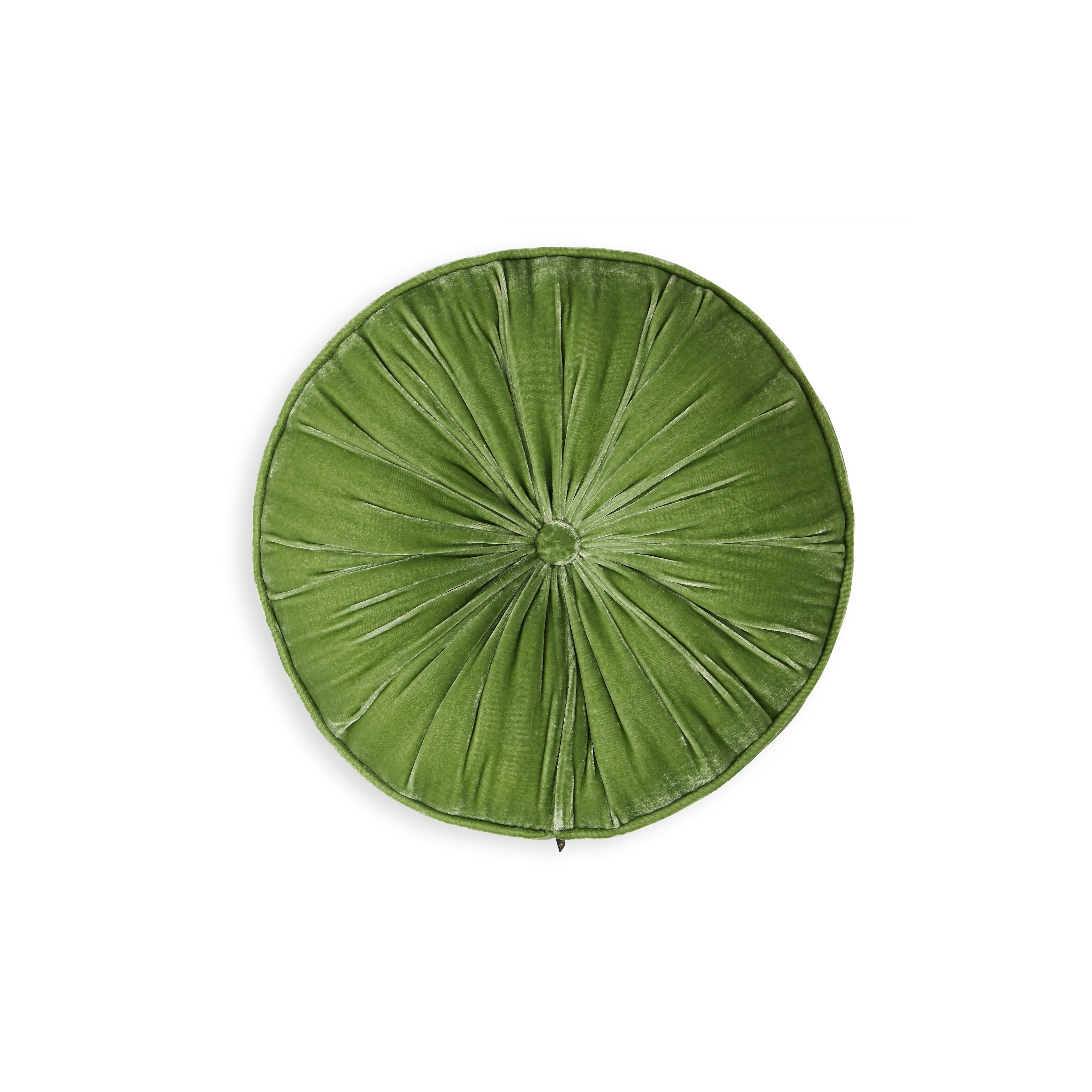 Rundes Kissen aus Viskose, Seide und Samt, houseofrituals, Grün, Viskose 82 %, Seide 18 %, RITUALS