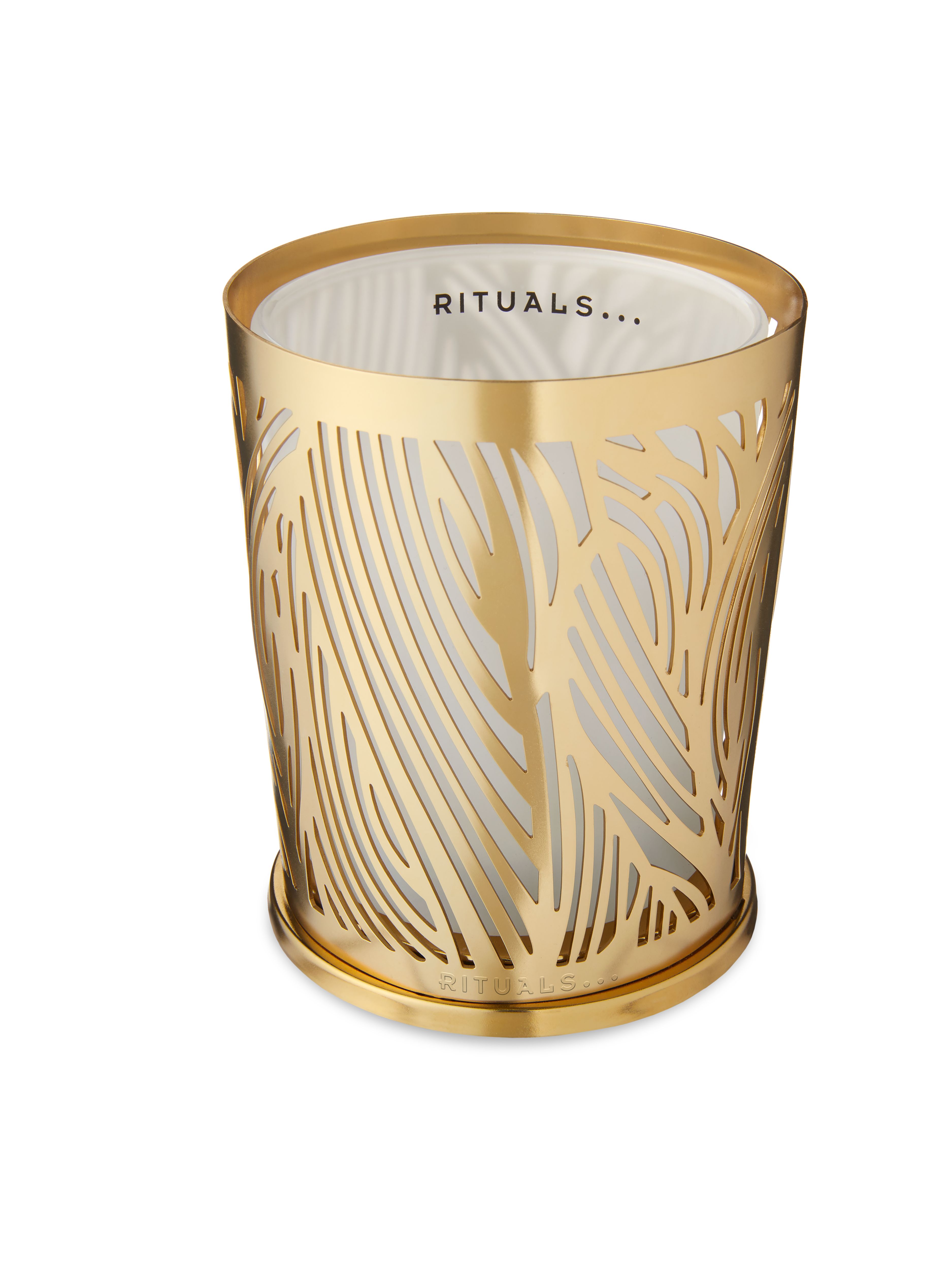 Luxury Candle Holder - Metal Leaves Gold