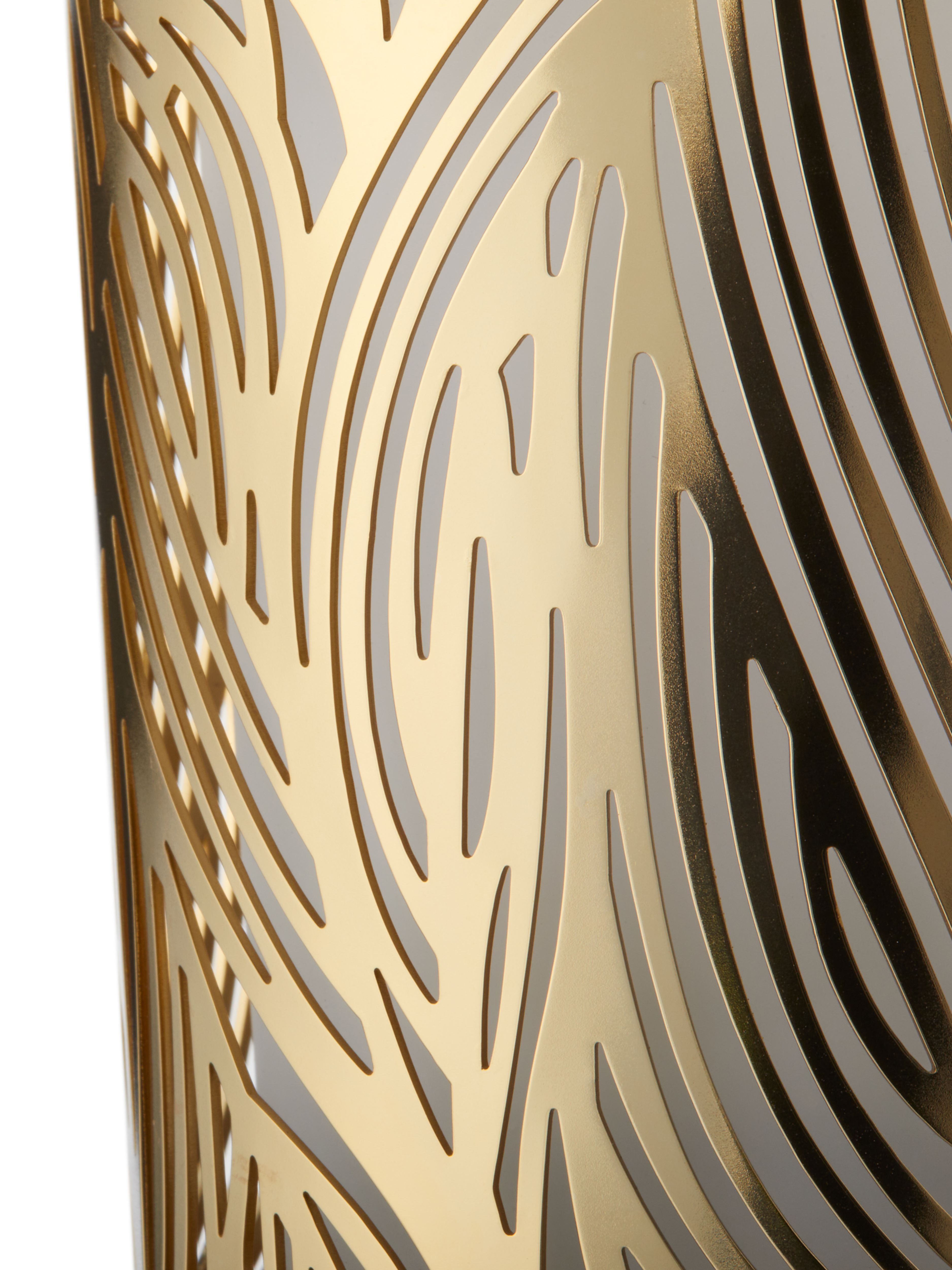Luxury Candle Holder - Metal Leaves Gold