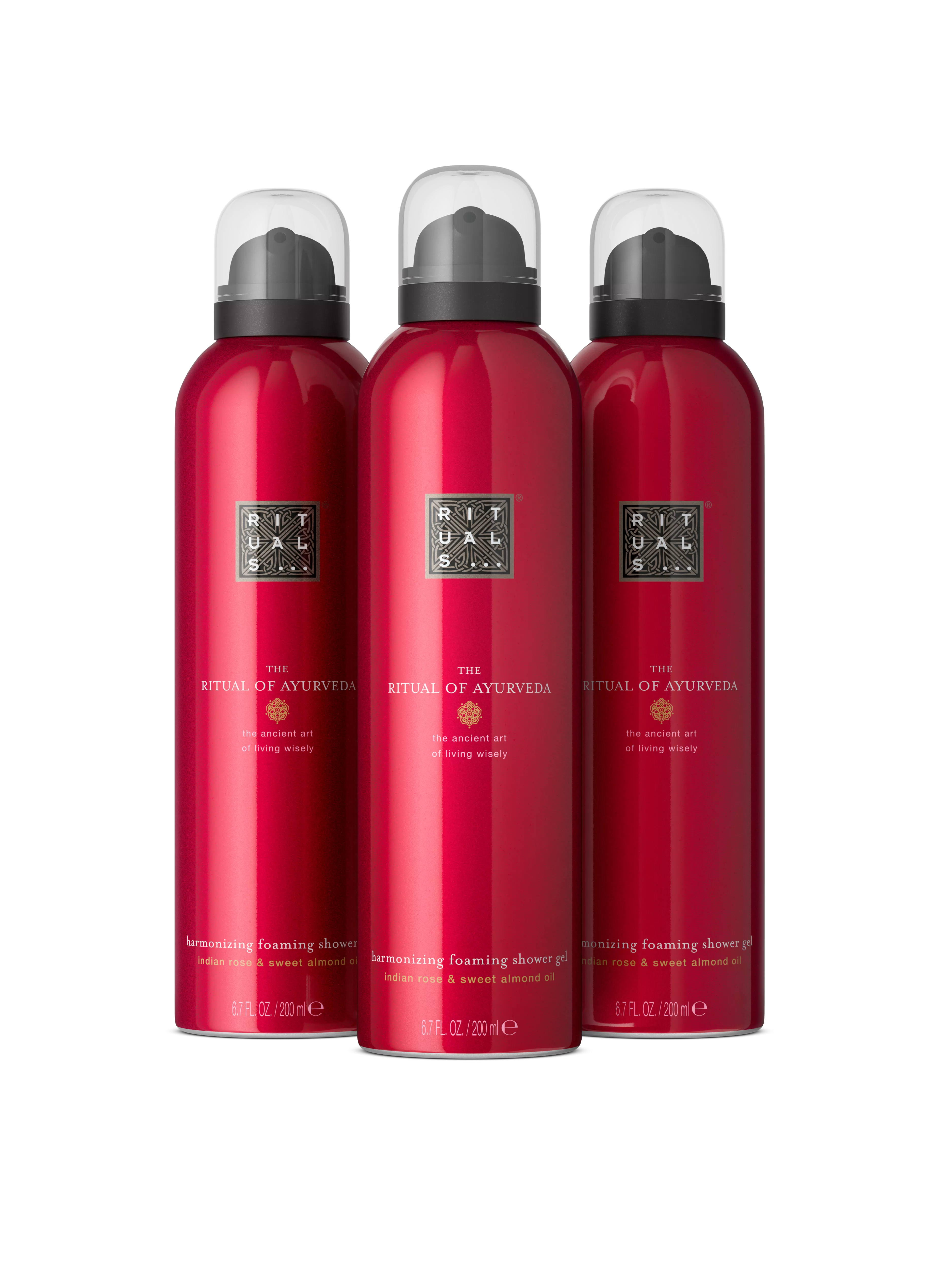 Set aus 3 x Duschschaum, ayurveda, Red, 600 ml, RITUALS