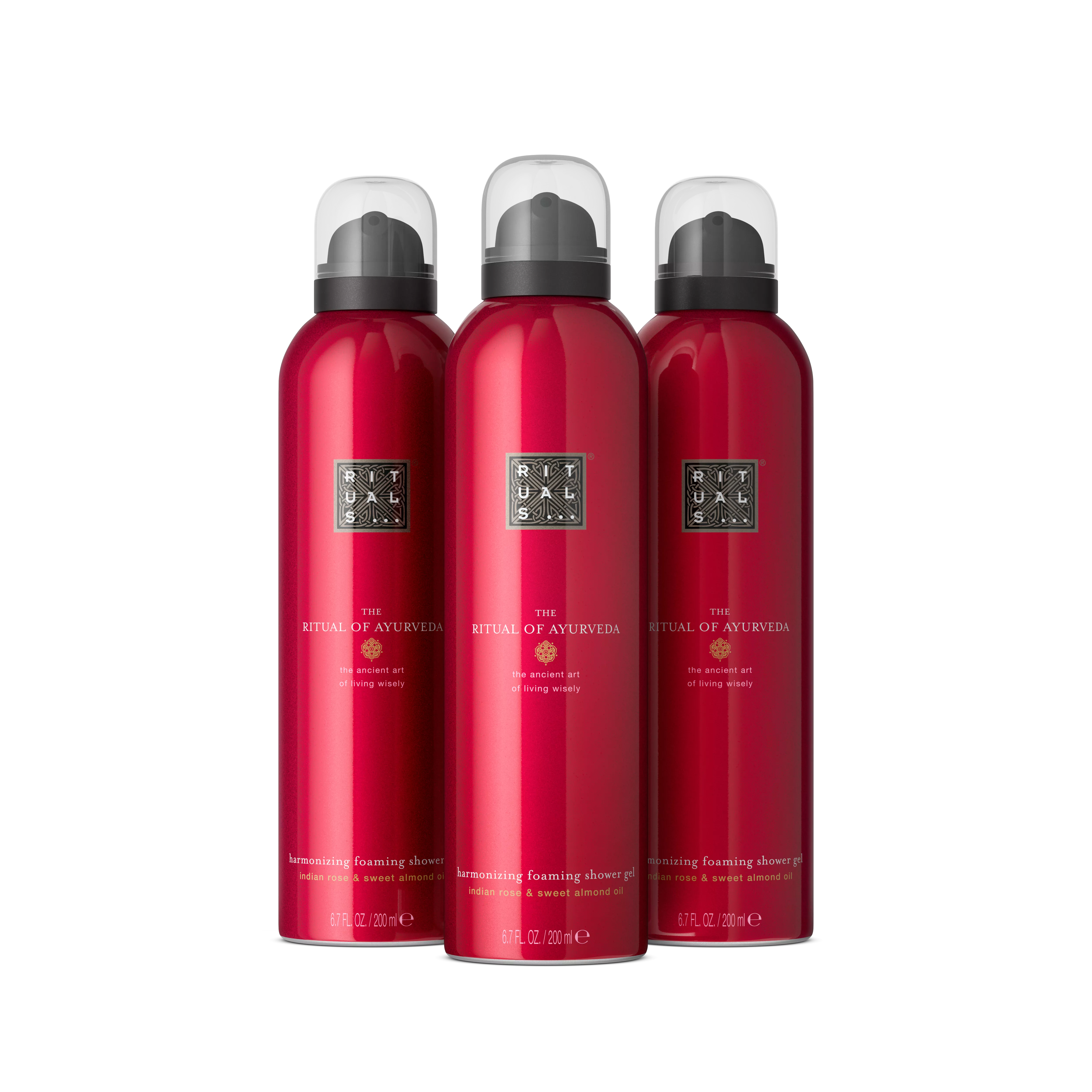 Set aus 3 x Duschschaum, ayurveda, Red, 600 ml, RITUALS