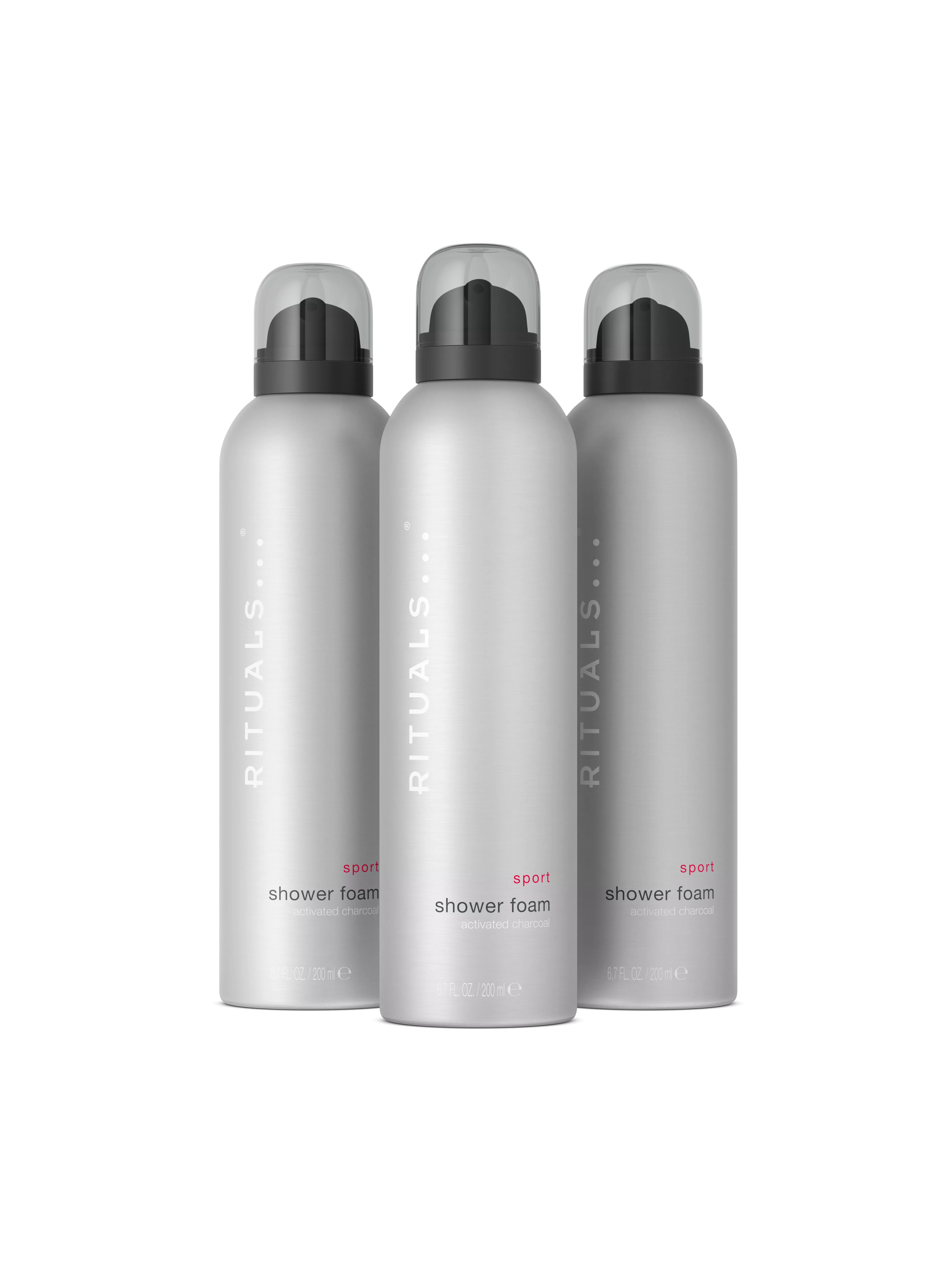 Set aus 3 x Duschschaum, sport, Grey, 600 ml, RITUALS