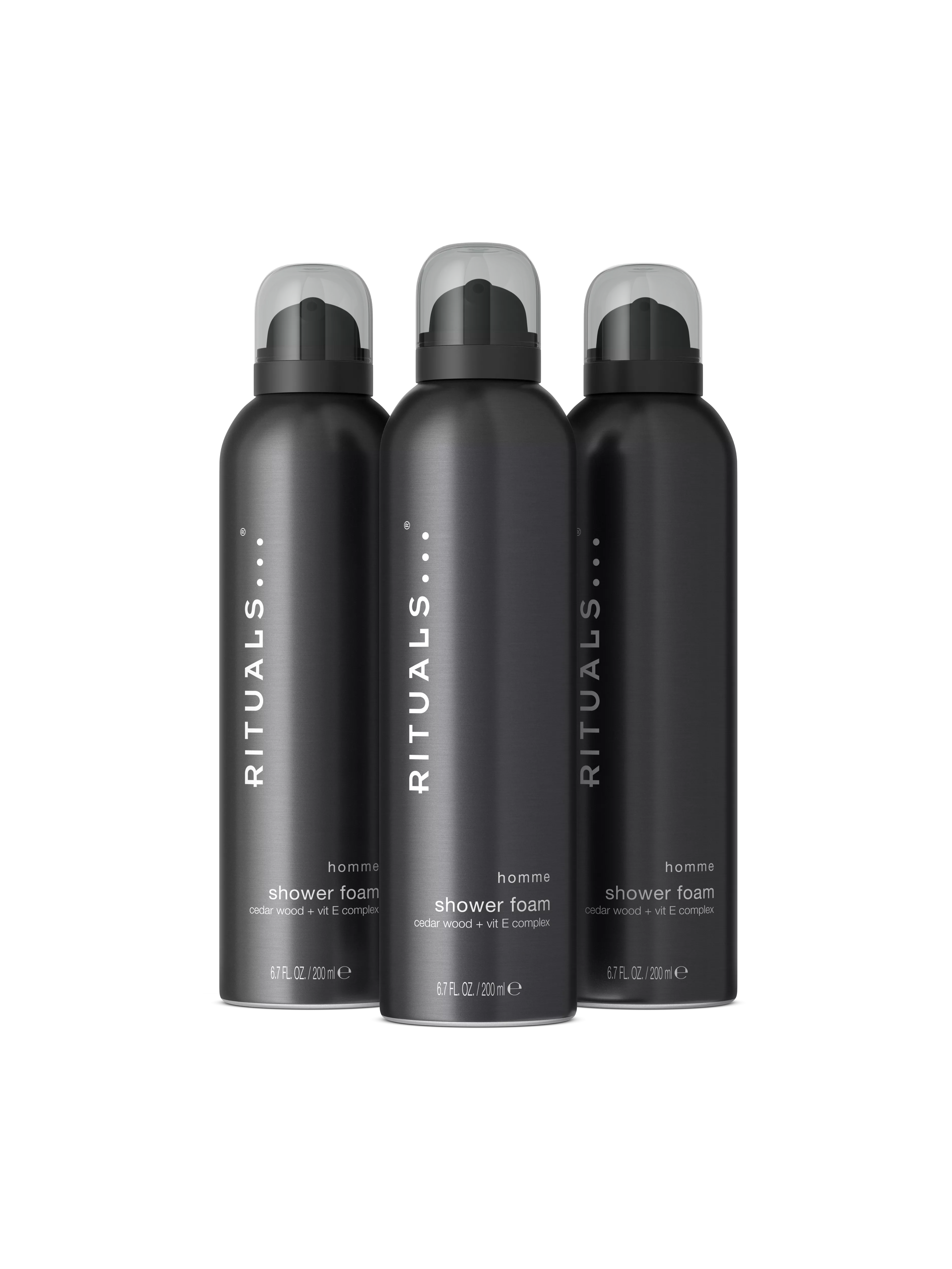 Set aus 3 x Duschschaum, homme, Black, 600 ml, RITUALS