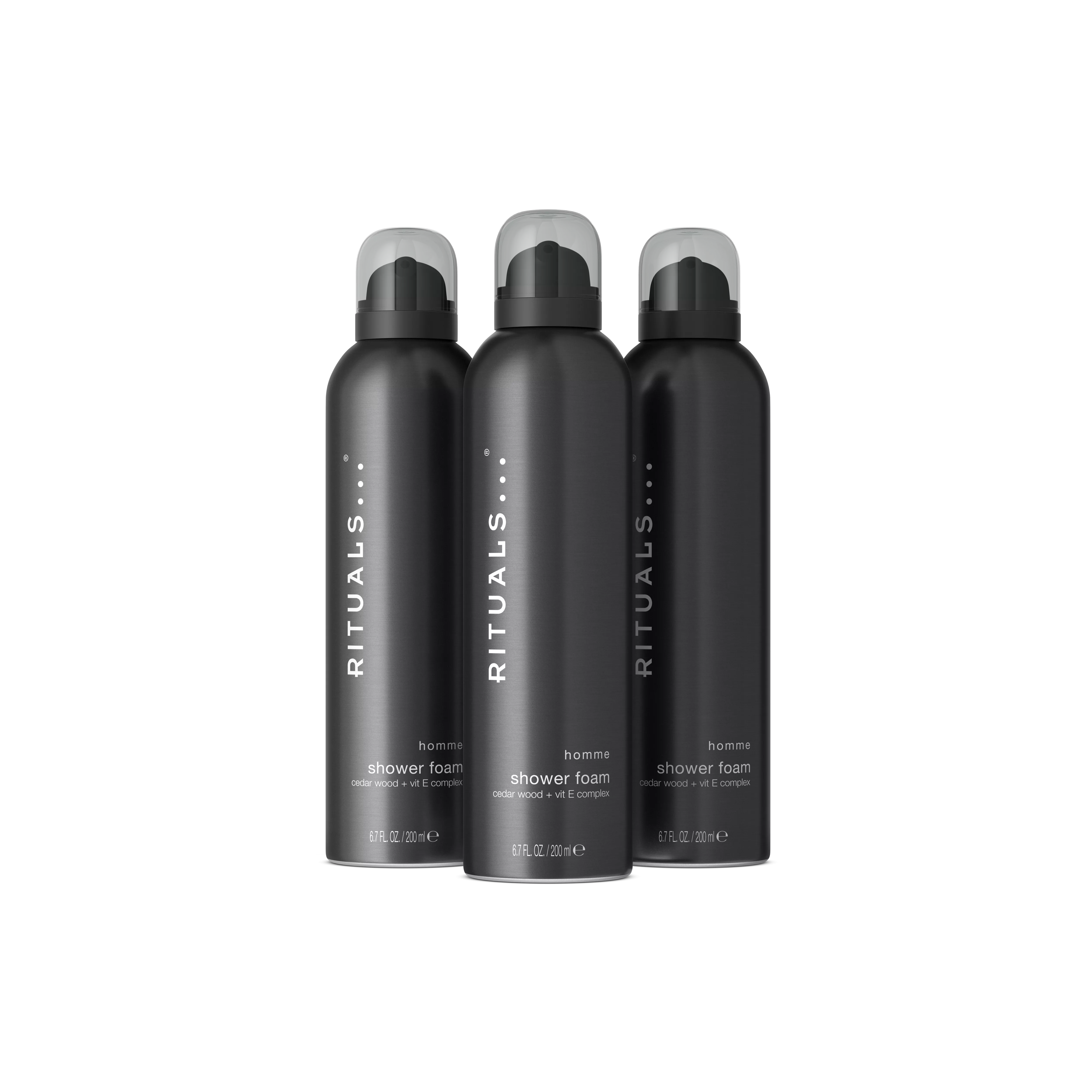 Set aus 3 x Duschschaum, homme, Black, 600 ml, RITUALS