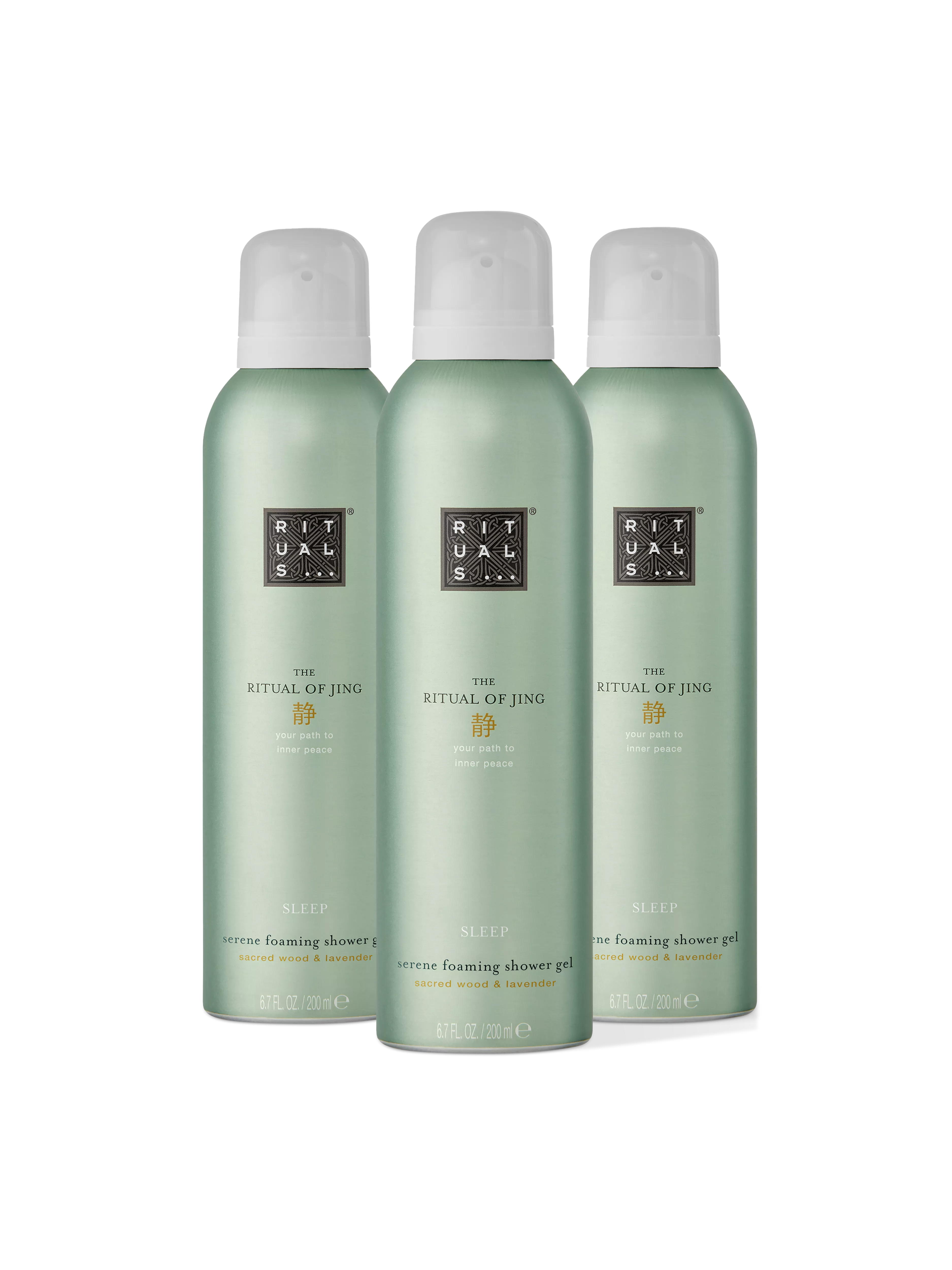 pachet multiplu 3 x spume de duș, jing, Green, 600 ml, RITUALS