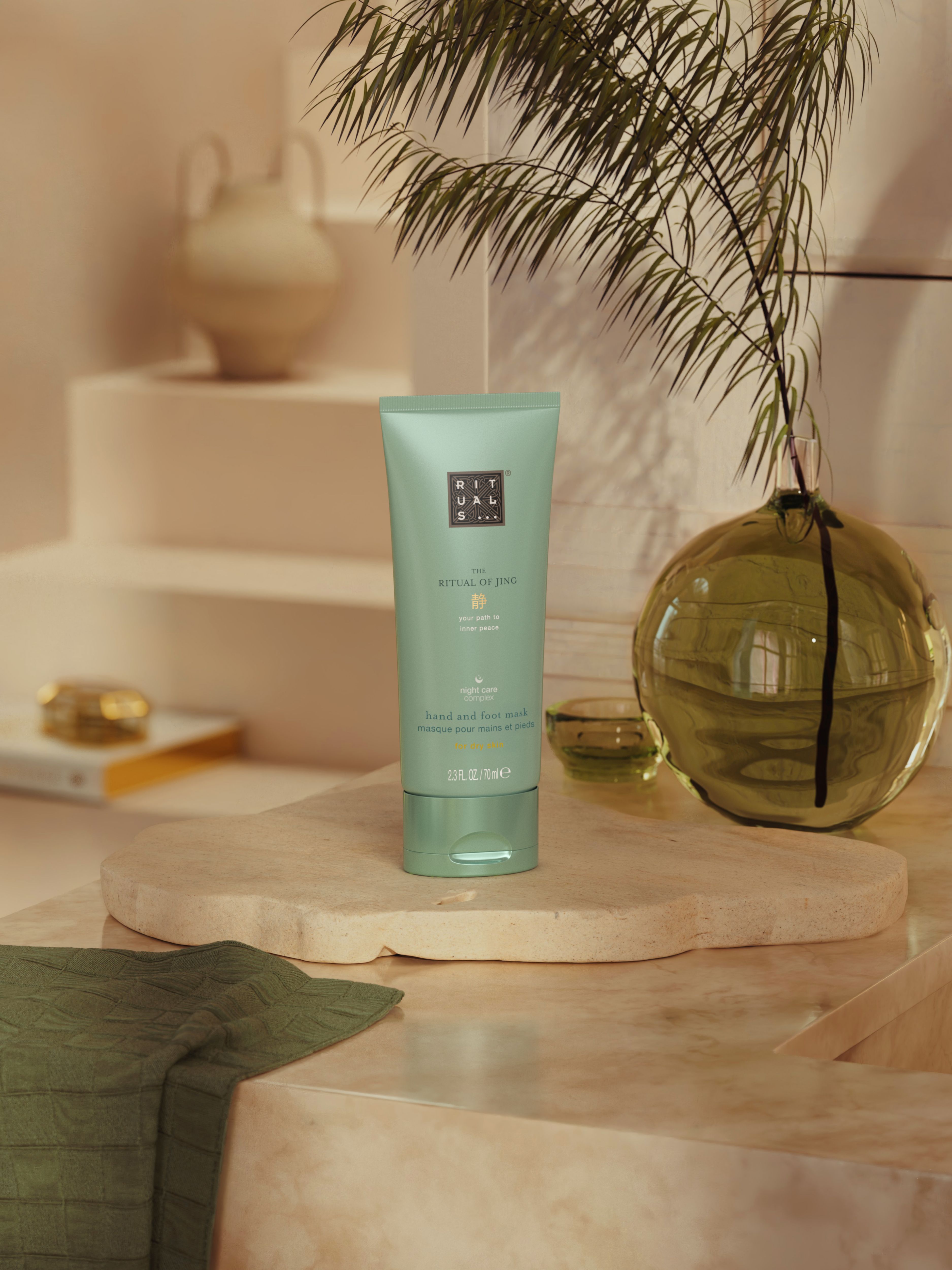 The Ritual of Jing Hand & Foot Mask 70ml Lifestyle with Product