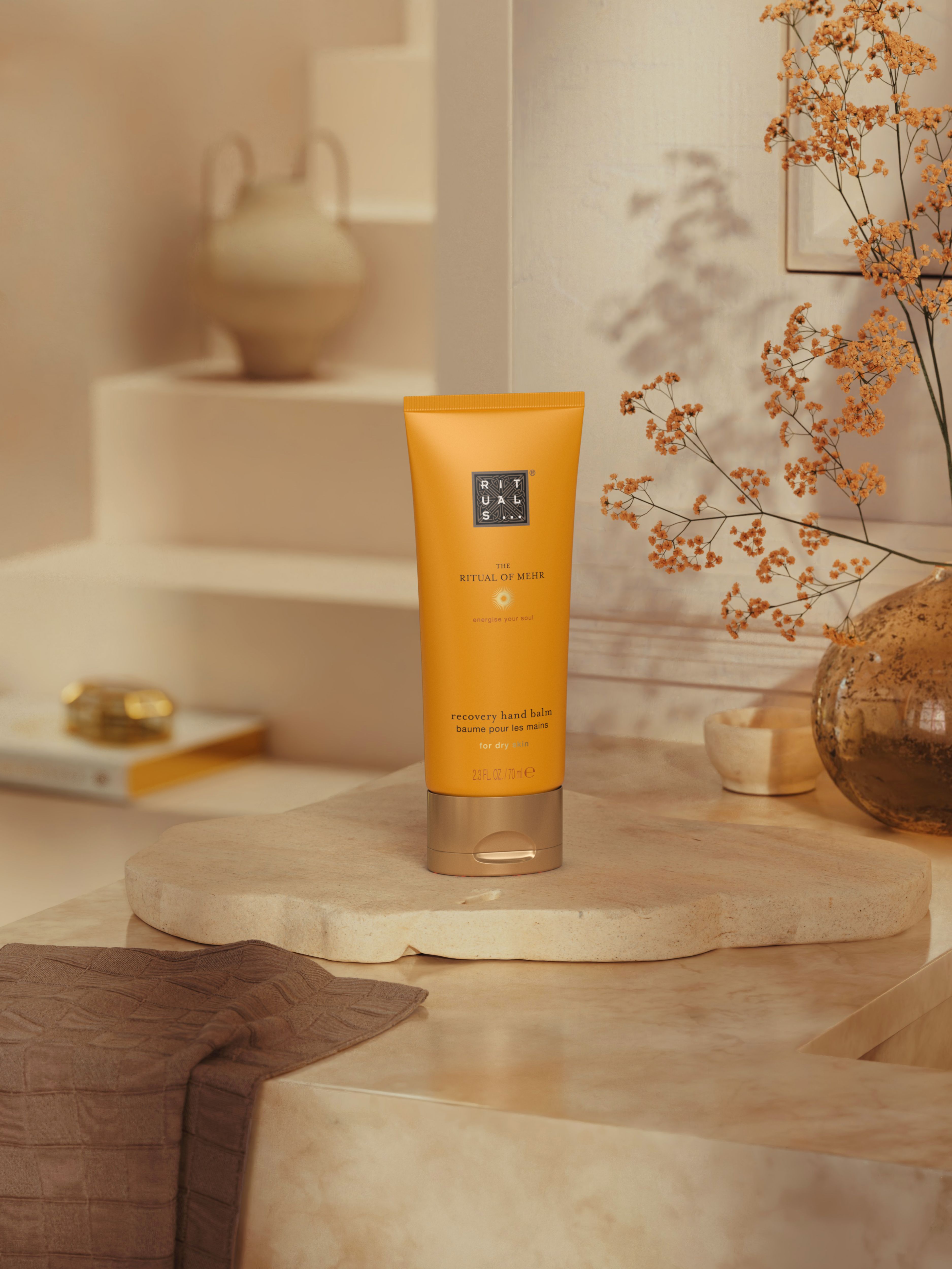 The Ritual of Mehr Hand Balm Lifestyle with Product