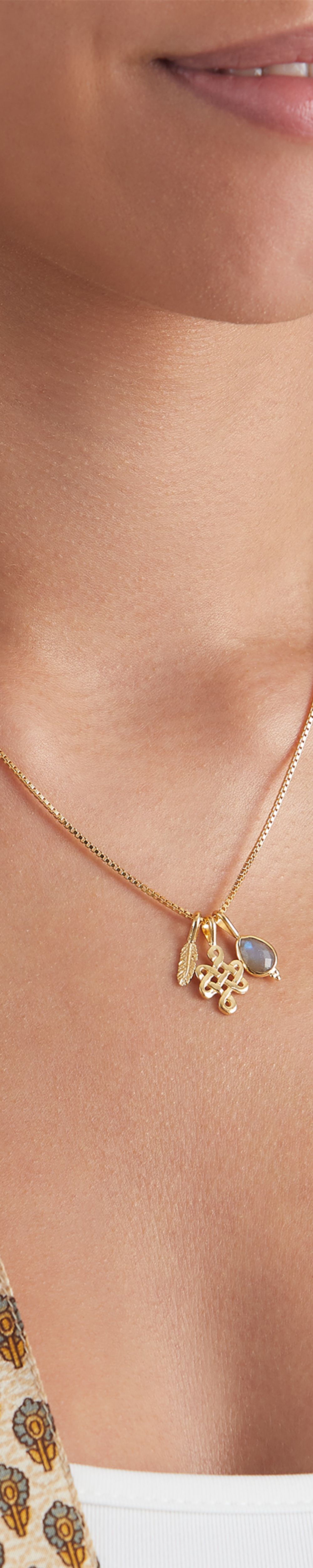 Gold-plated necklace with Rituals labradorite from the House of Rituals line – vue 3
