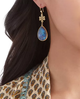 orecchini con pietre preziose placcati in oro