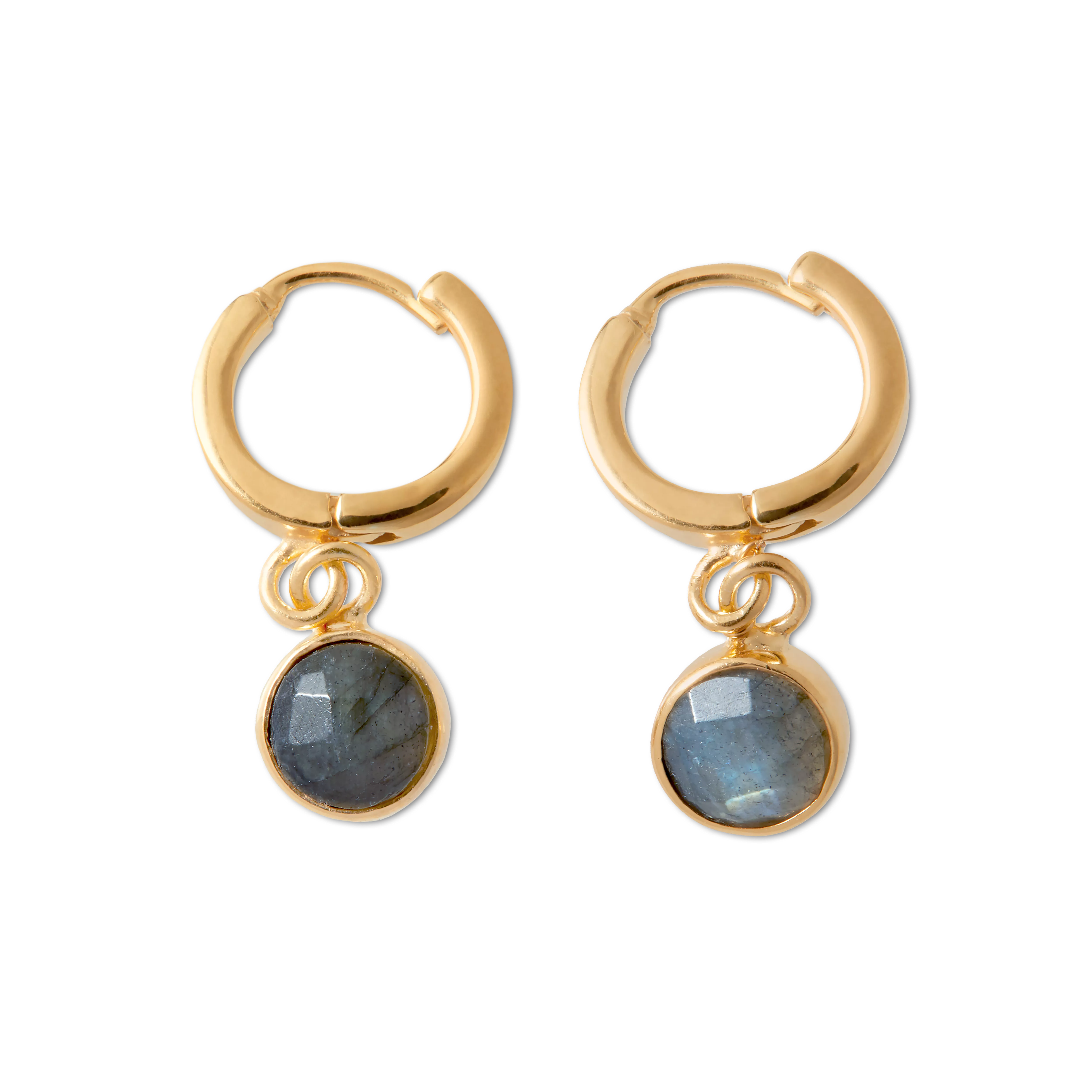 Vergoldete Ohrringe mit Schmuckstein, houseofrituals, Grey, 925er Sterlingsilber, mit 18-karätigem Gold beschichtet; Schmucksteine: Labradorit, RITUALS