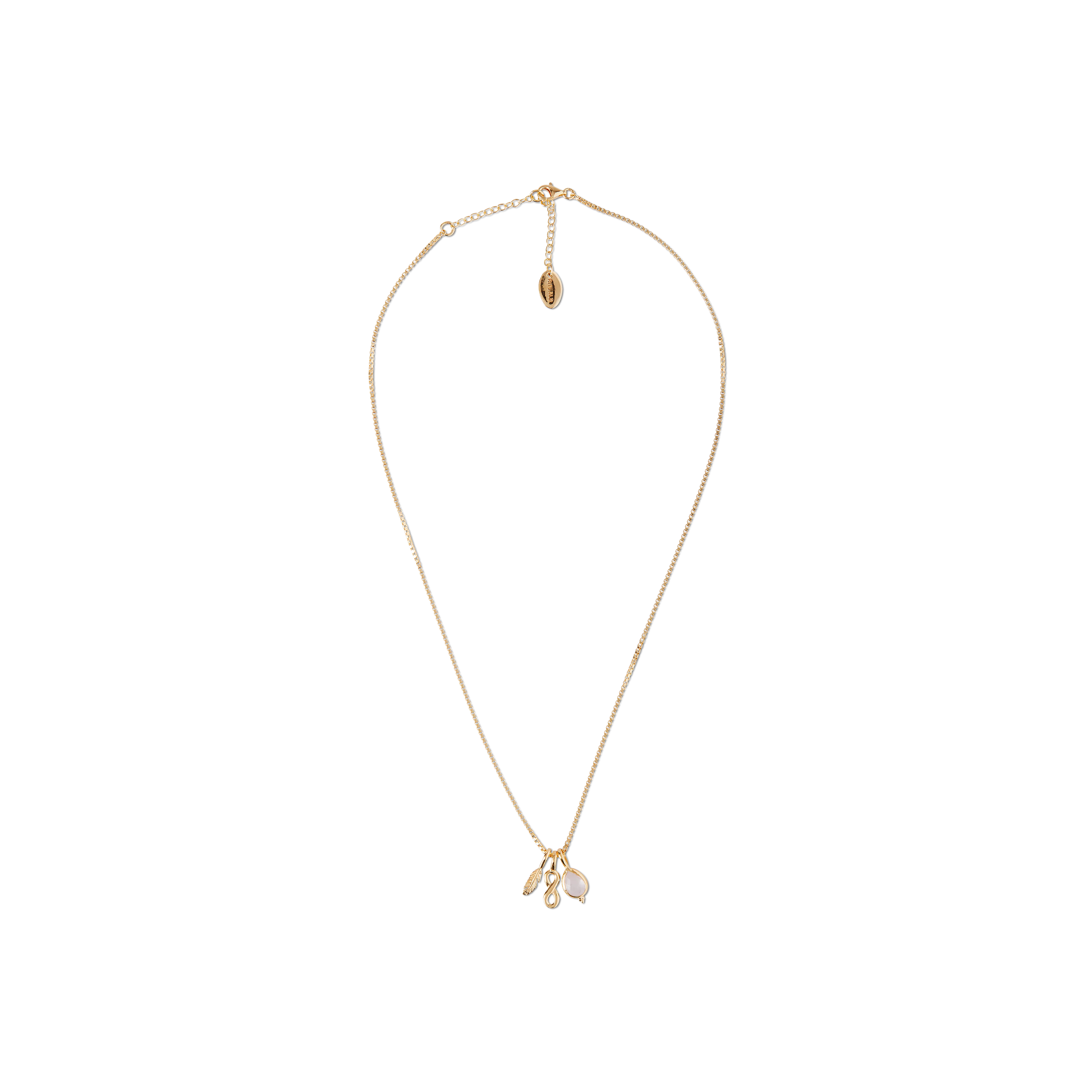 Vergoldete Kette mit Schmuckstein, houseofrituals, Pink, 925er Sterlingsilber, mit 18-karätigem Gold beschichtet; Schmuckstein: Rosenquarz, RITUALS