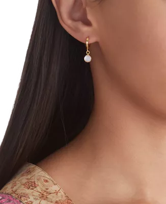 vergulde oorbellen met edelsteen