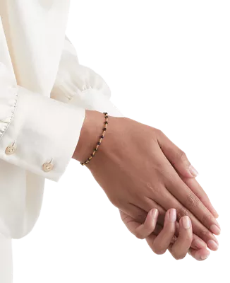 gold plated bracelet with gemstones